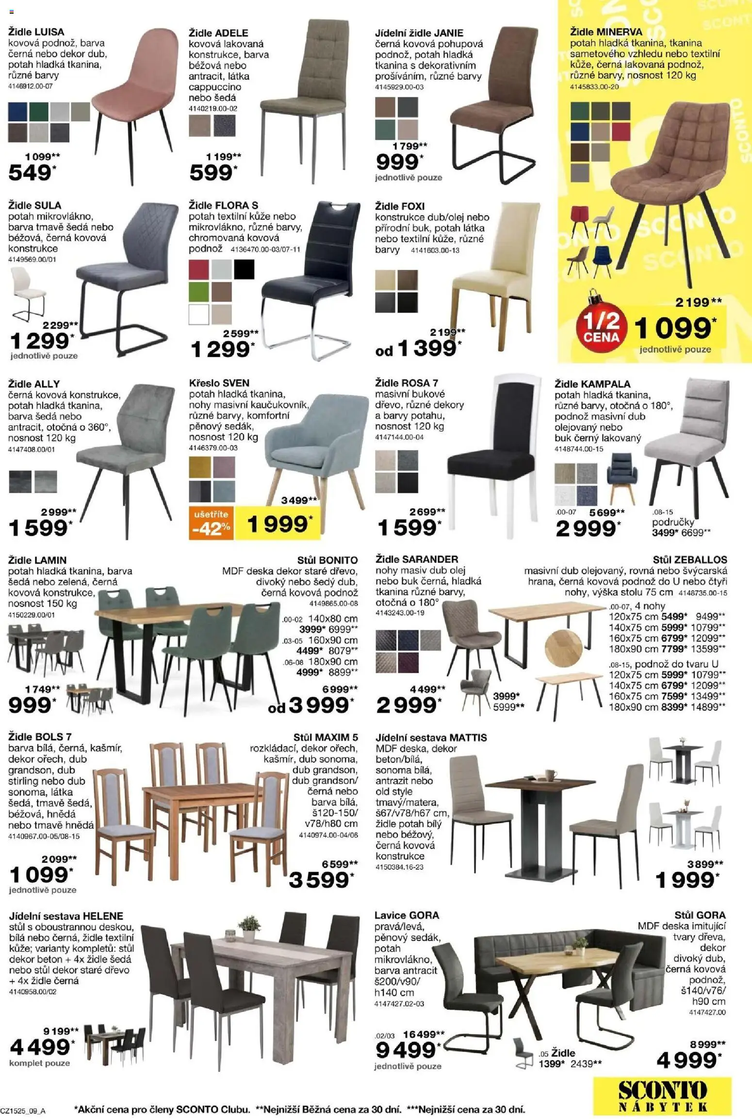 Sconto nábytek leták od 26.11.2025 | Strana: 9 | Produkty: Stůl, Cappuccino, Lavice, Barvy