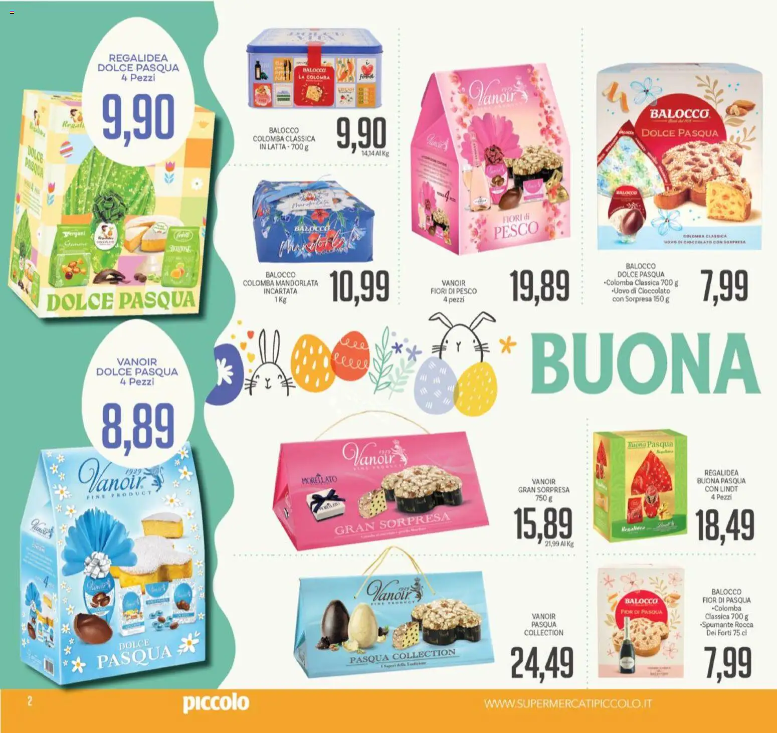 Volantino Piccolo del 26.03.2026 | Pagina: 2 | Prodotti: Cioccolato