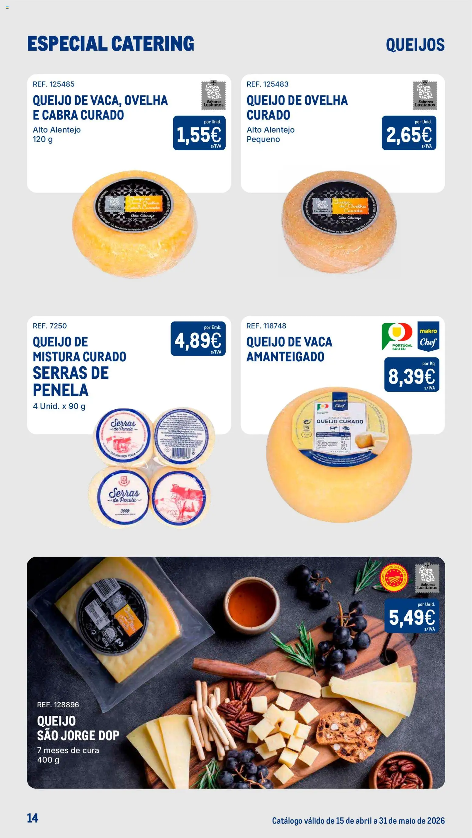 Makro Especial Catering │ válido de 15.04.2026 | Página: 14 | Produtos: Queijo