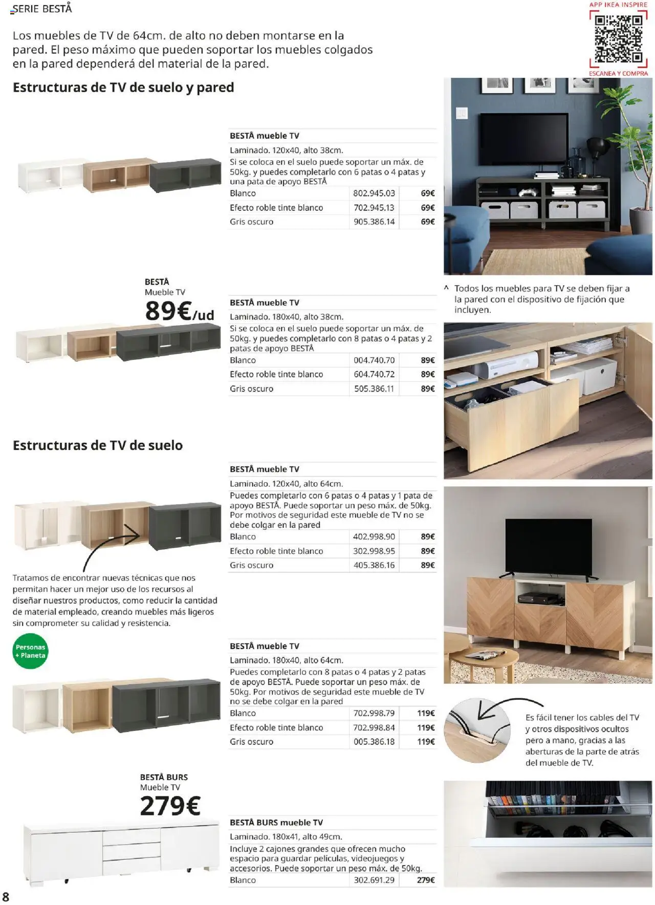 Catálogo IKEA Besta Eket │ válido desde el 04.02.2025 | Página: 8 | Productos: Tinte, Muebles, Peso