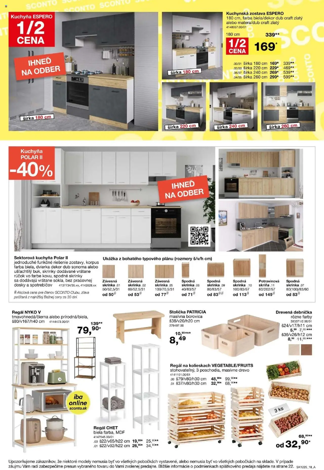 Nové Sconto nábytok akcie – leták je platný od 24.09.2025 | Strana: 18 | Produkty: Regál, Skriňa, Kuchyňa, Skrinka