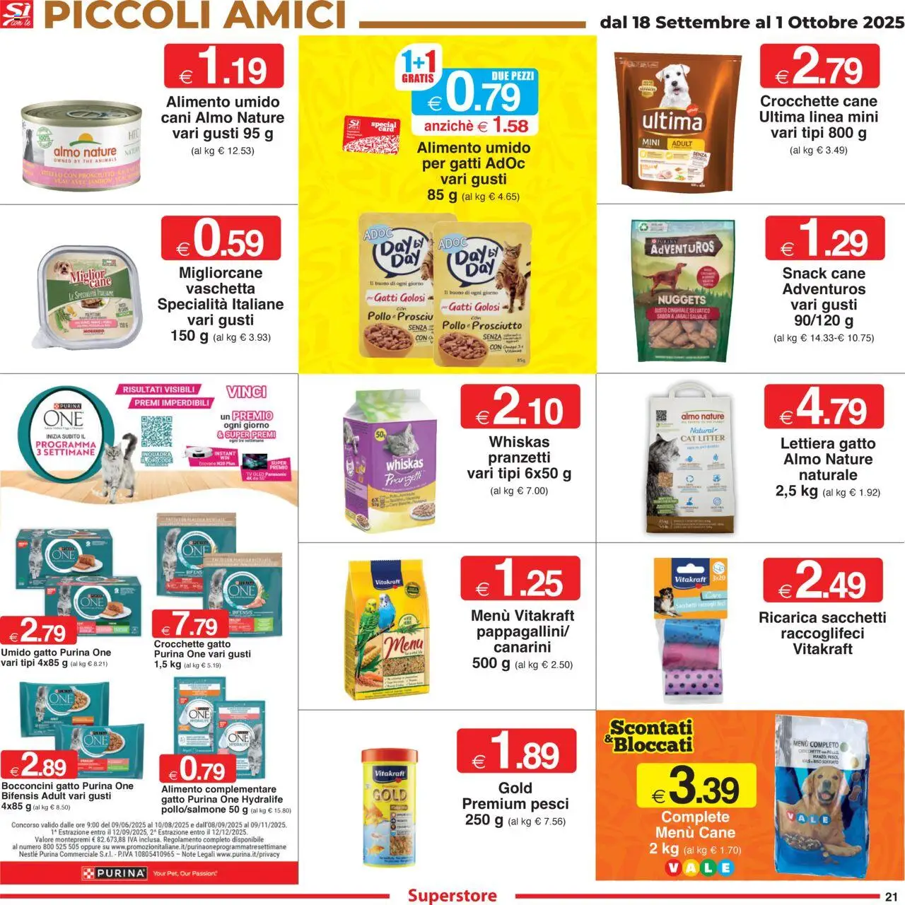 Volantino Sì con Te del 18.09.2025 | Pagina: 21 | Prodotti: Pollo, Crocchette, TV, Crocchette gatto