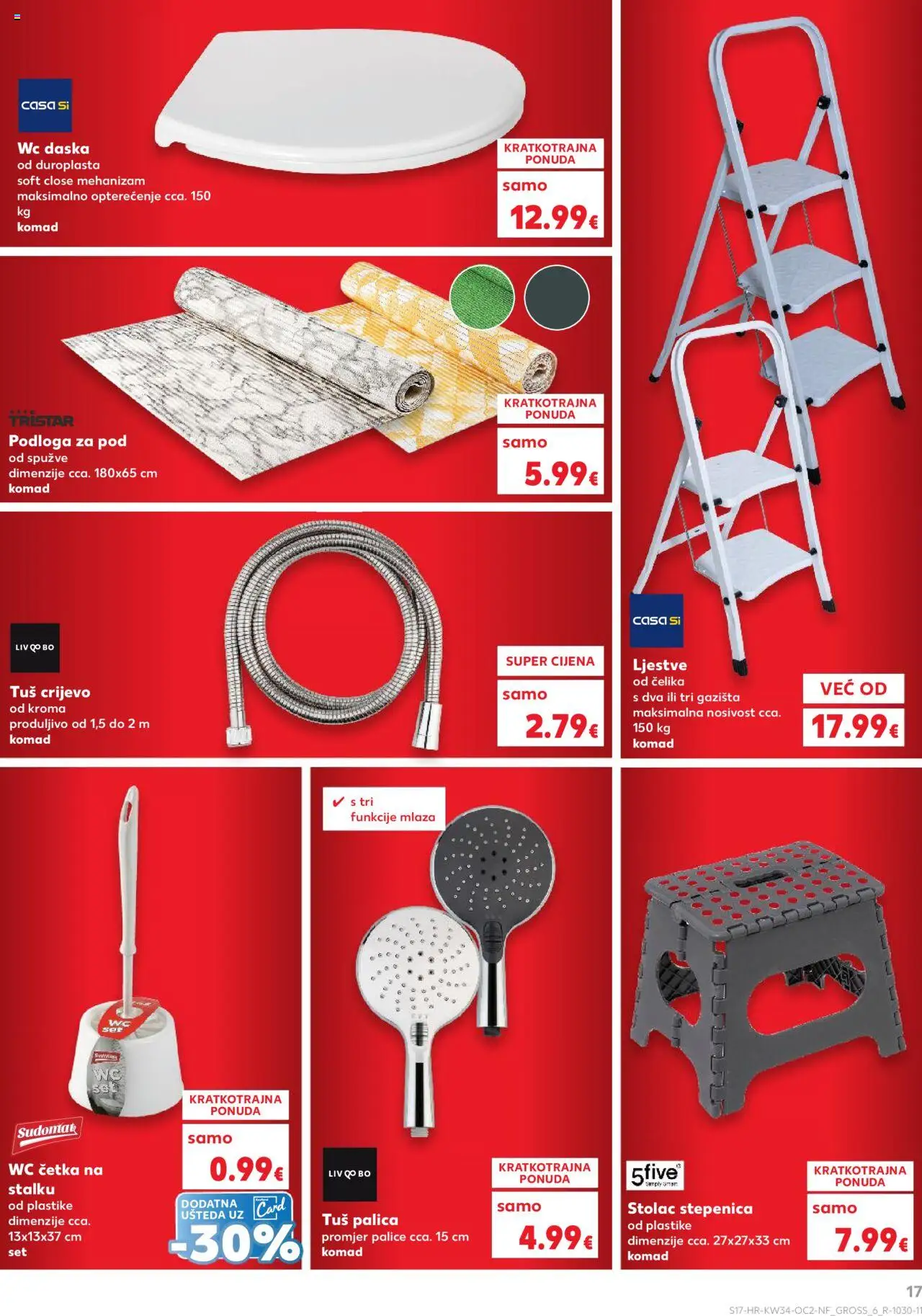 Kaufland katalog | vrijedi od 20.08.2025 | Stranica: 17 | Proizvodi: Tuš, WC daska, Četka, Ljestve