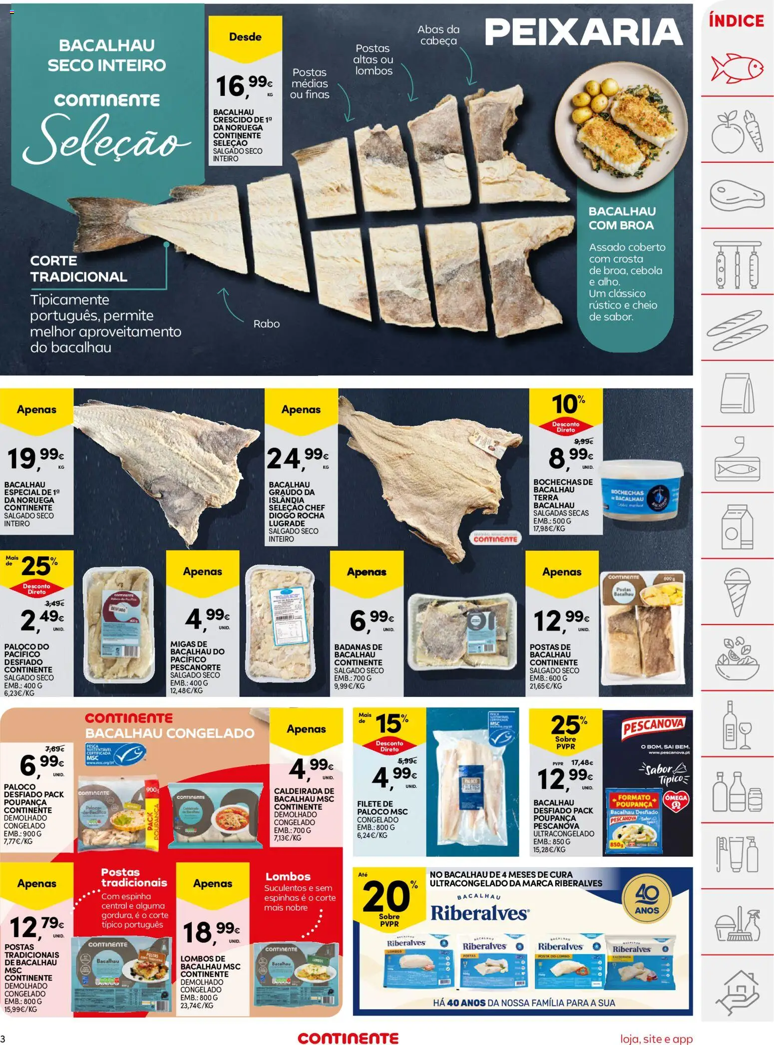 Continente folheto │ válido de 10.03.2026 | Página: 3 | Produtos: Bacalhau, Cebola, Lombo