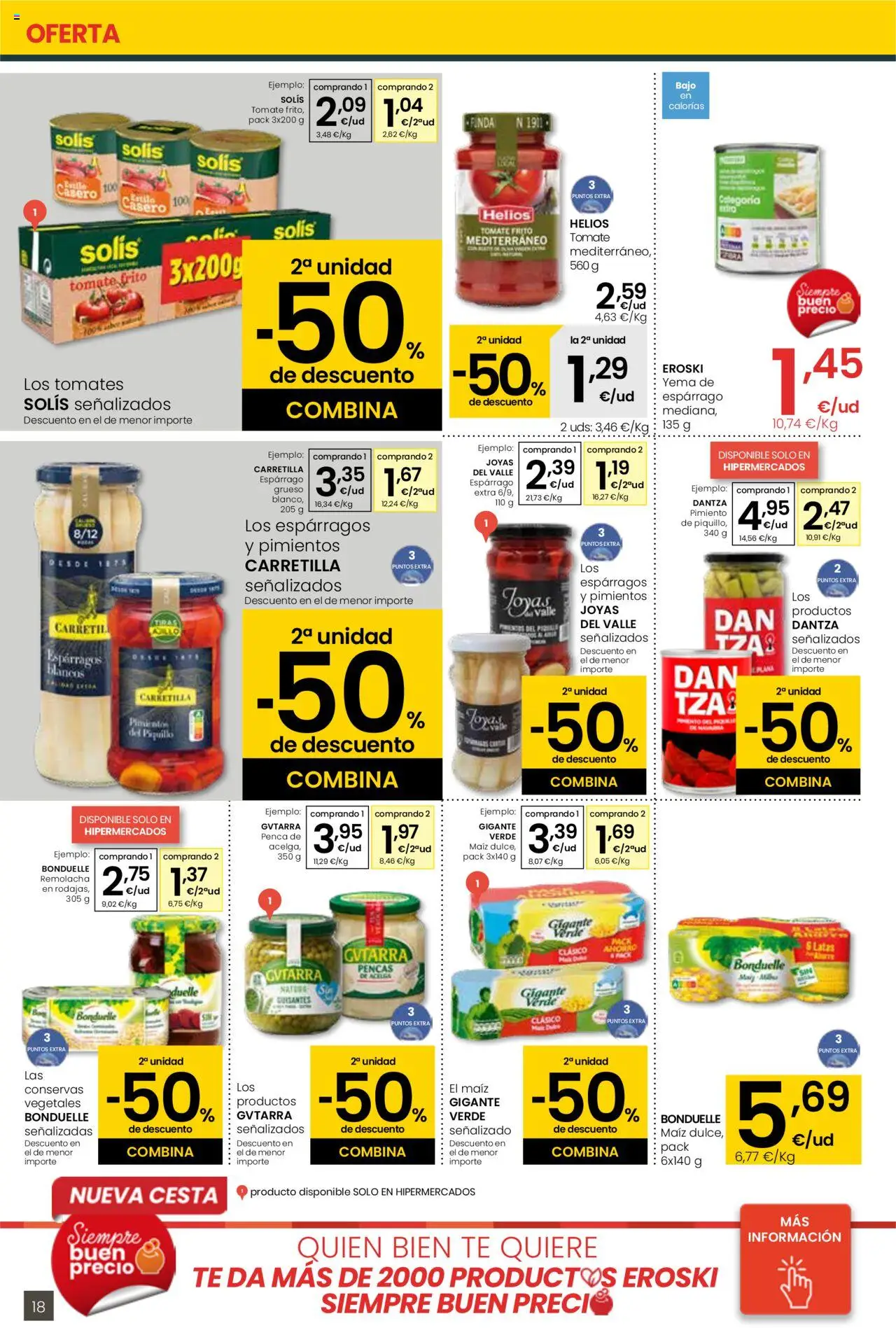 Eroski - Para conquistarte │ válido desde el 14.08.2025 | Página: 18 | Productos: Tomates, Νερό καρύδας, Κάδος απορρυμάτων, Té