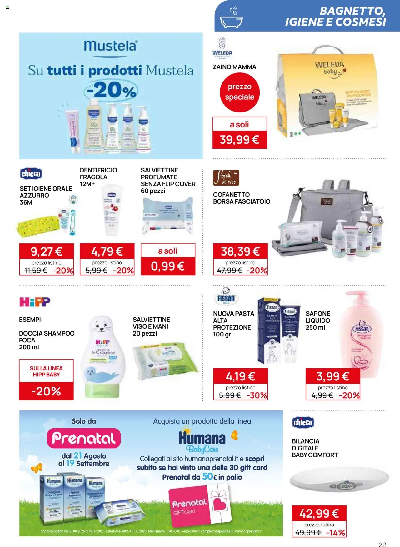 Volantino Prenatal del 21.08.2025 | Pagina: 23 | Prodotti: Sapone, Riso, Pasta, Doccia