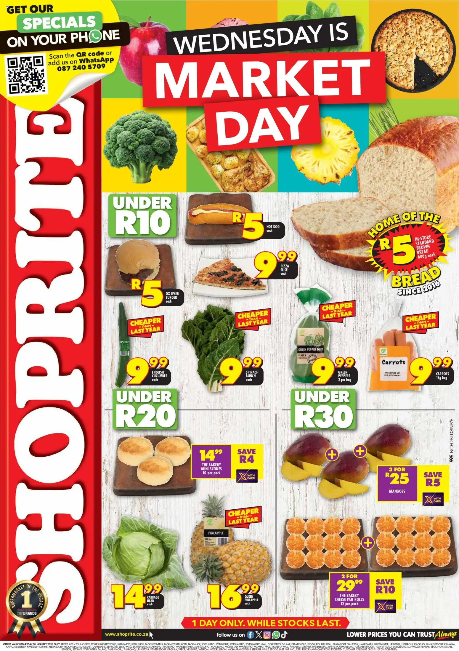 New Shoprite catalogue – valid from 27.01.2026 | Page: 1 | Products: Bakery, Cheese, Carrots, Pepper