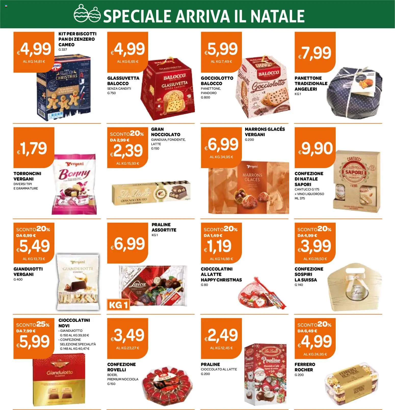 Volantino Ekom del 02.12.2025 | Pagina: 3 | Prodotti: Biscotti, Latte, Panettone, Torroncini