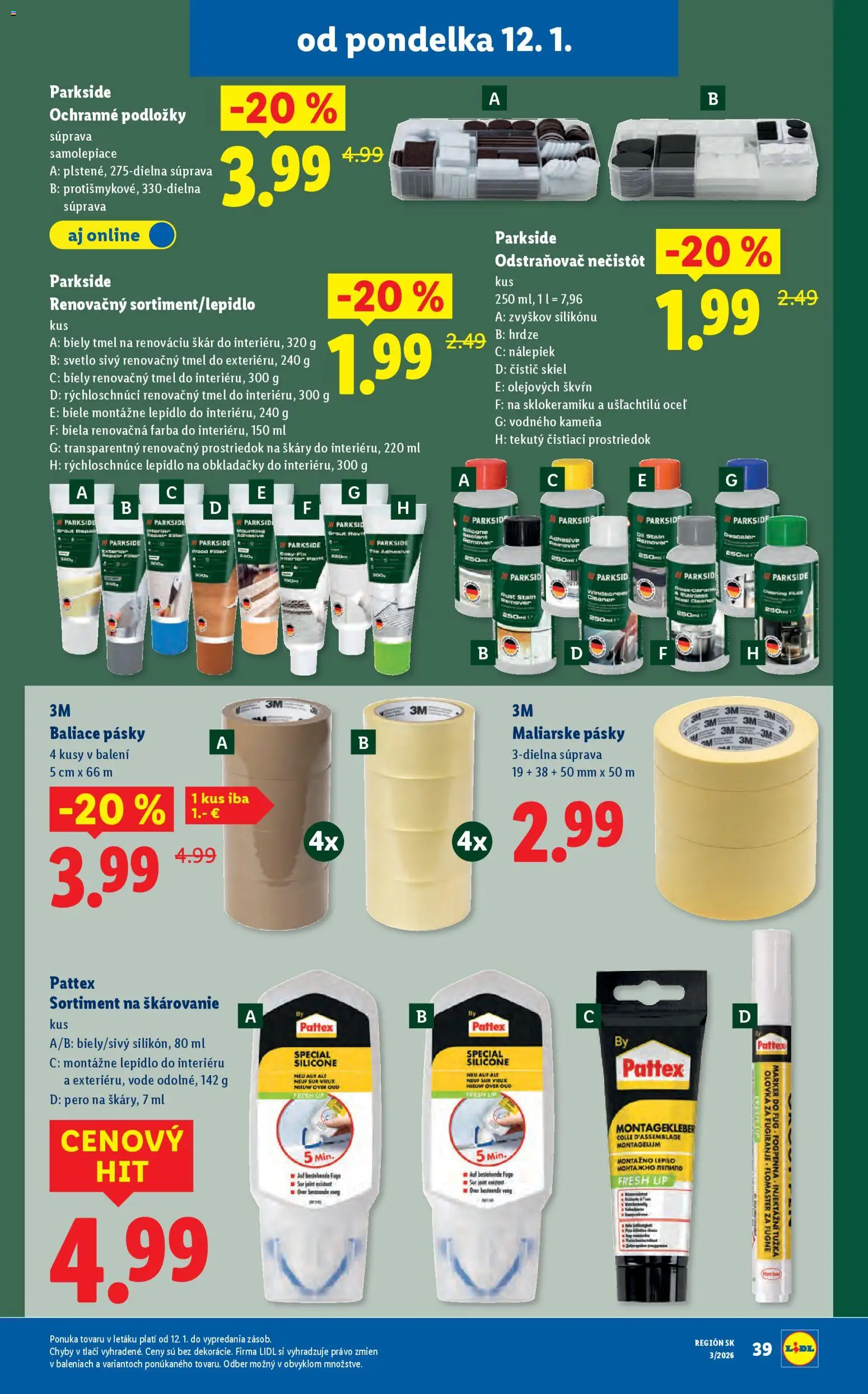 Nové Lidl akcie – leták je platný od 12.01.2026 | Strana: 45 | Produkty: Svetlo, Parkside, Čistiaci prostriedok