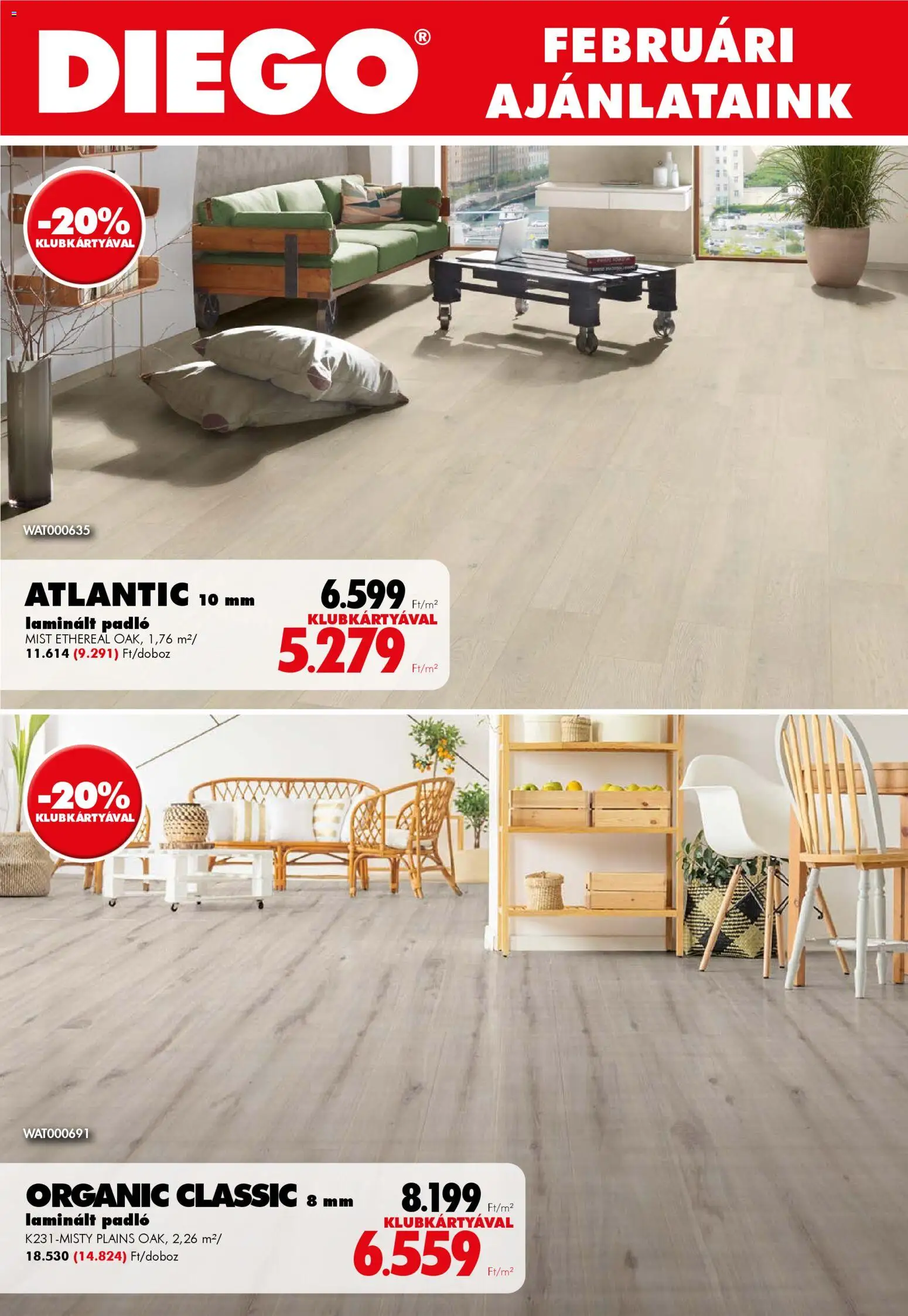 Diego akciós ujság - amely érvényes a következő dátumtól: 01.02.2026 | Oldal: 1 | Termékek: Laminált padló