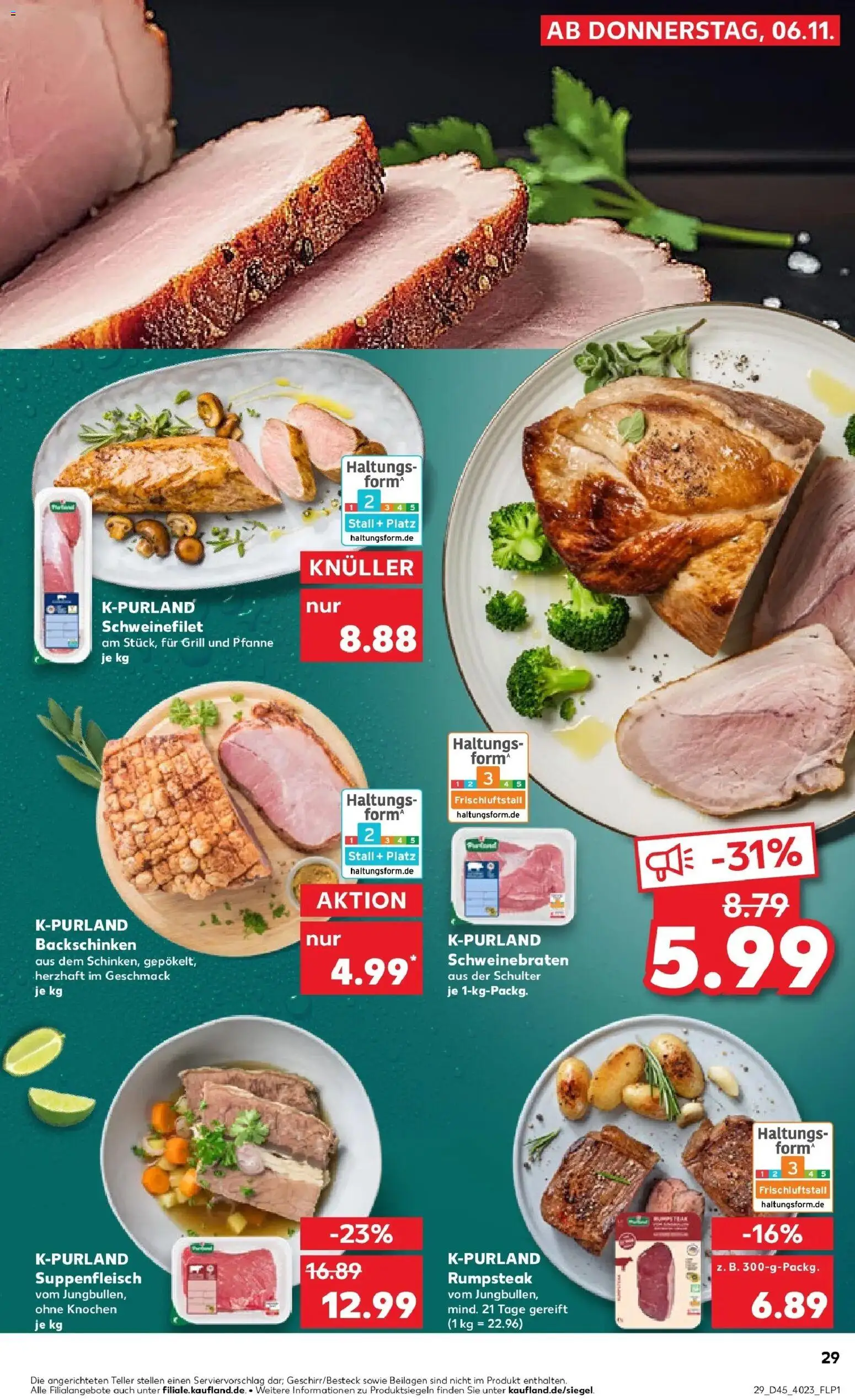 Kaufland prospekt Luckenwalde	 – gültig ab 10.11.2025 | Seite: 29 | Produkte: Rumpsteak, Grill, Schweinefilet, Suppenfleisch