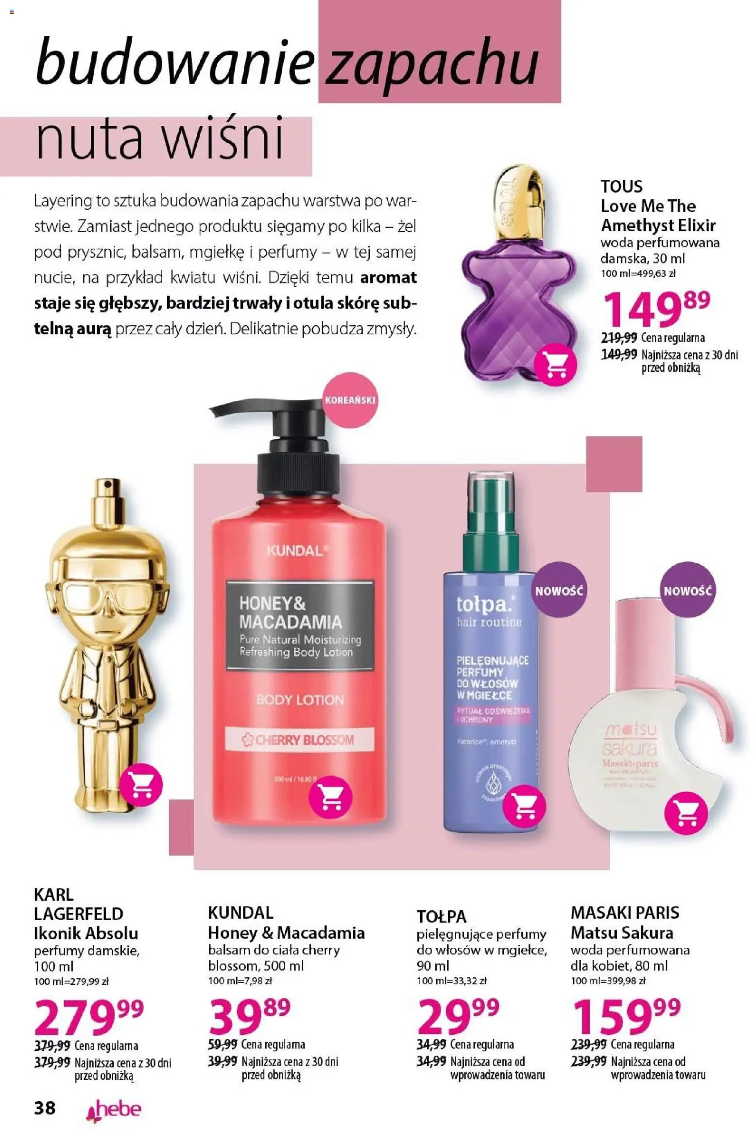 Hebe gazetka - Katalog od 18.04.2026 | Strona: 38 | Produkty: Perfumy, Body, Lotion, Woda