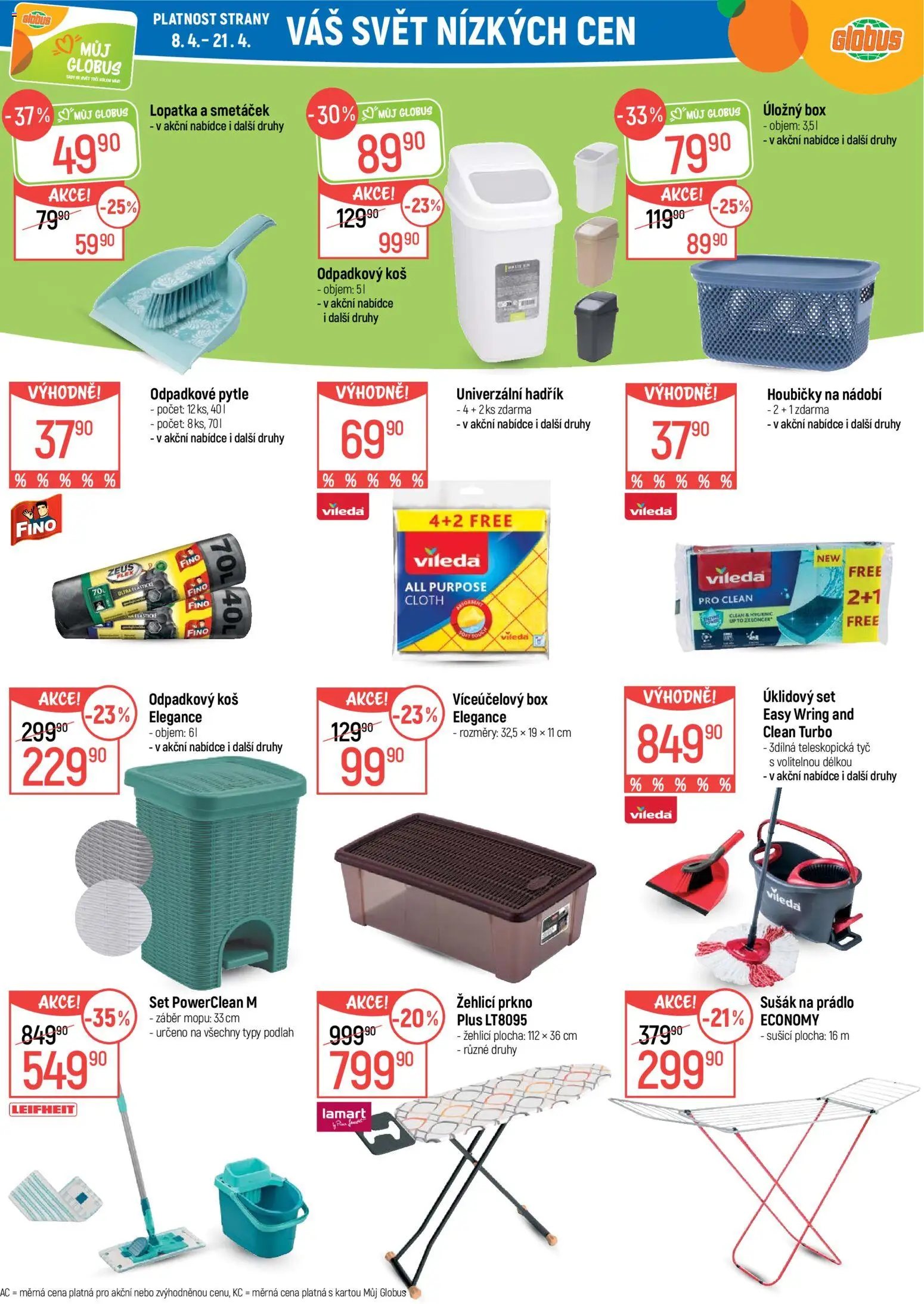 Globus leták - Plzeň od 08.04.2026 | Strana: 39 | Produkty: Globus, Sušák na prádlo, Lopatka, Odpadkový koš