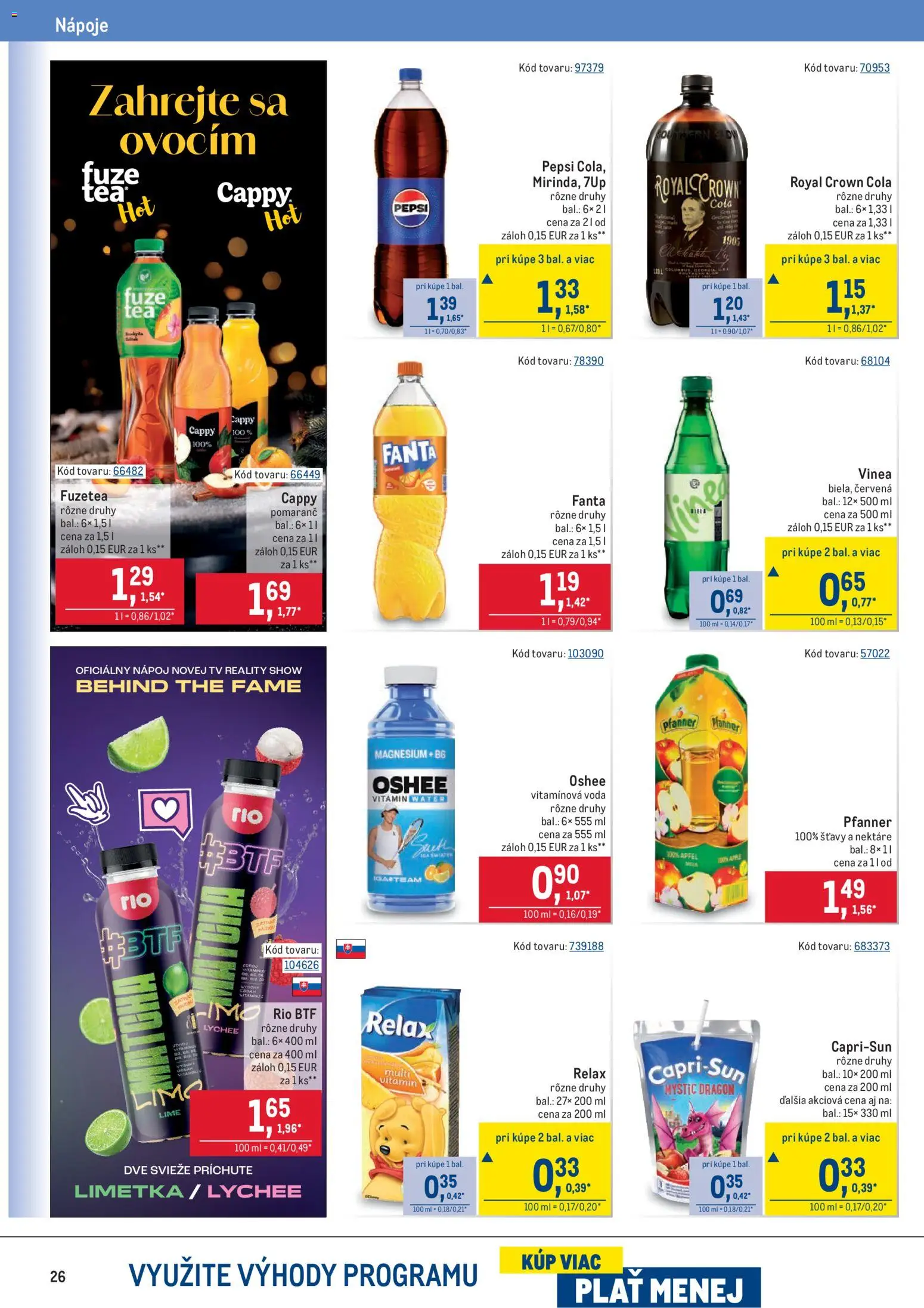 Nové Metro akcie – leták je platný od 22.10.2025 | Strana: 26 | Produkty: Tv, Limetka, Apple, Fanta
