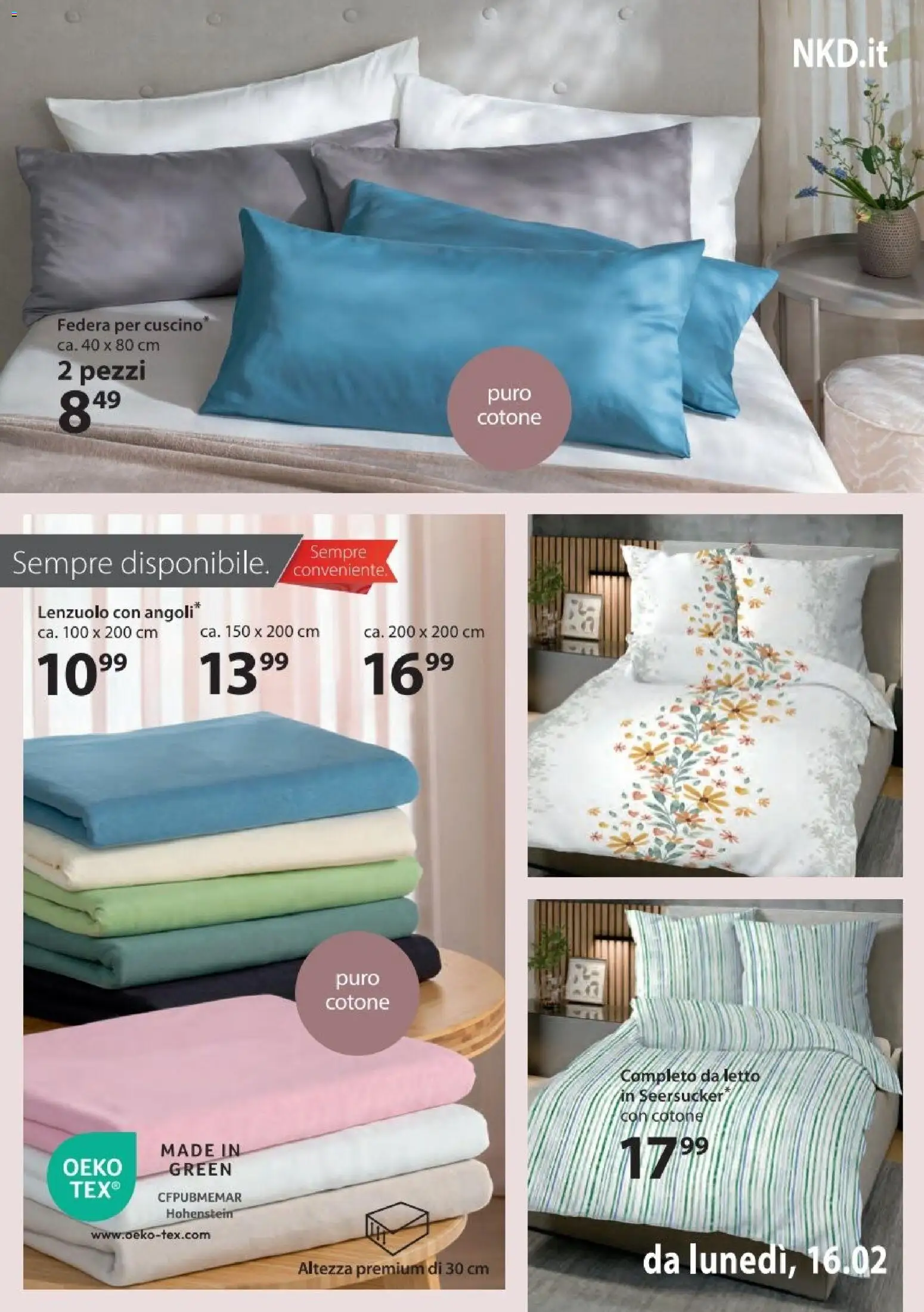 Volantino NKD del 16.02.2026 | Pagina: 11 | Prodotti: Letto, Federa
