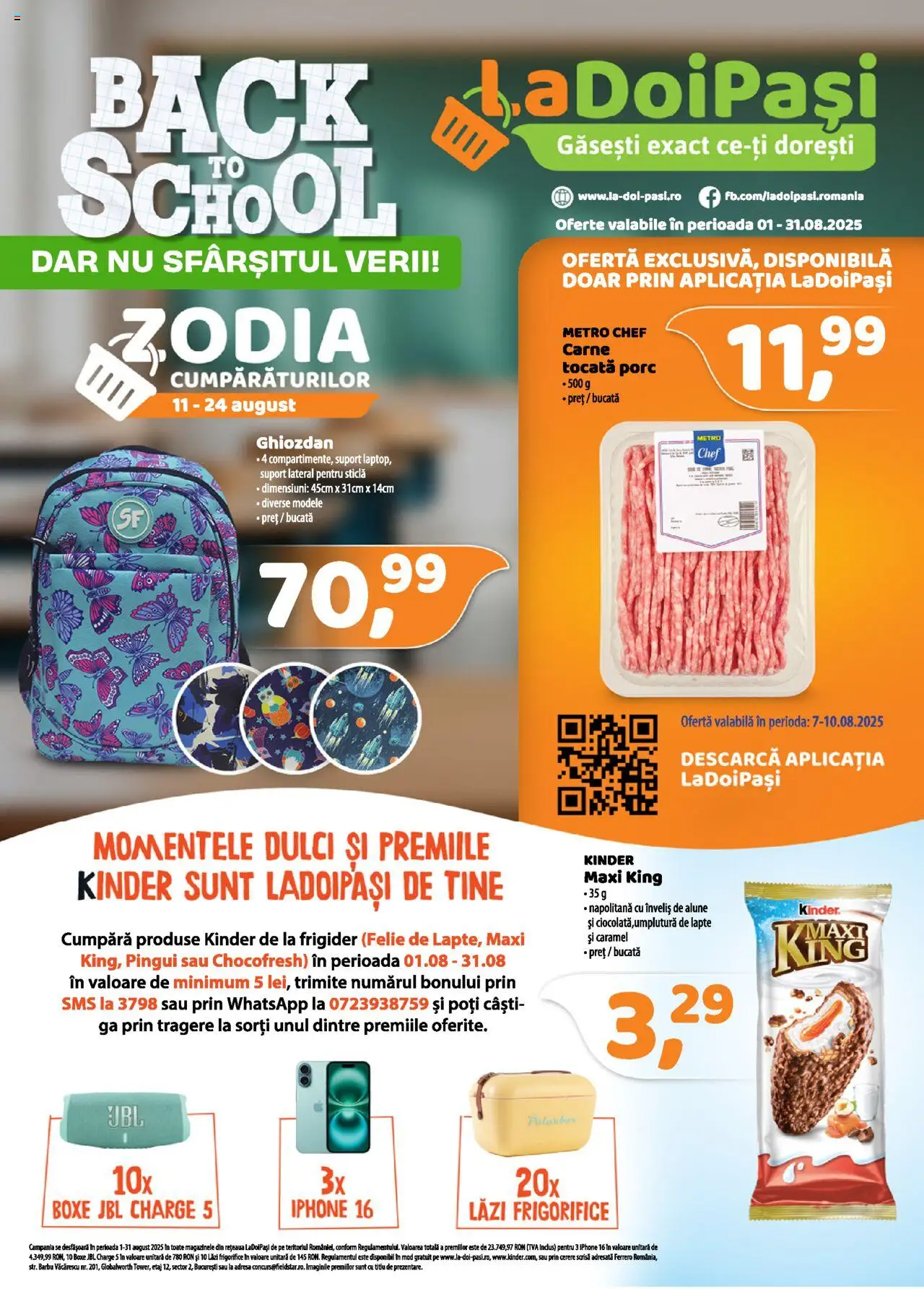 Catalog LaDoiPași – valabil de la 01.08.2025 | Pagină: 1 | Produse: Frigider, Alune, Lapte, Soda
