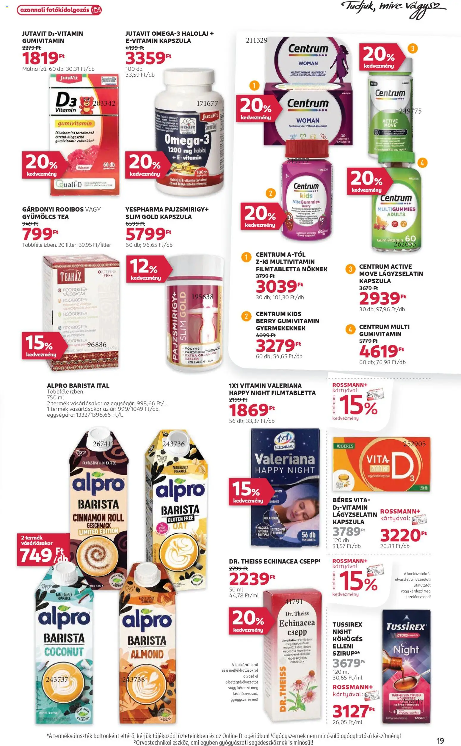 Rossmann akciós ujság - amely érvényes a következő dátumtól: 01.12.2025 | Oldal: 21 | Termékek: Gyümölcs, Alpro, Tabletek, Tea