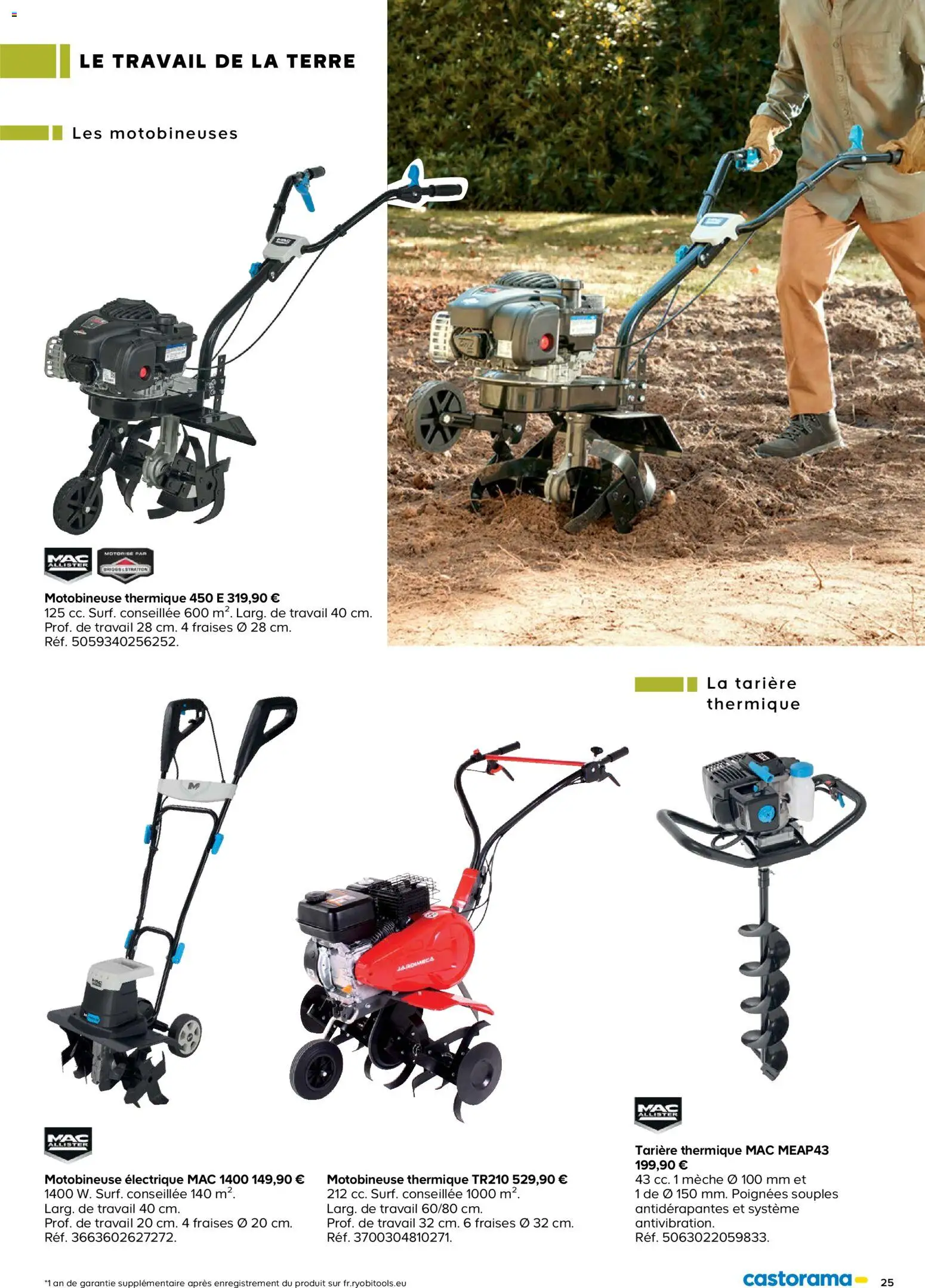 {H1} | Page: 25 | Produits: Poignées, Motobineuse électrique, Fraises