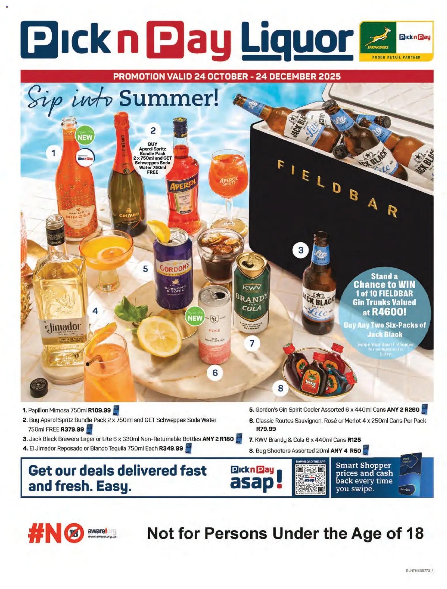 New Pick n Pay catalogue – valid from 24.10.2025 | Page: 1 | Products: Brandy, Cooler, Gin, Pepper