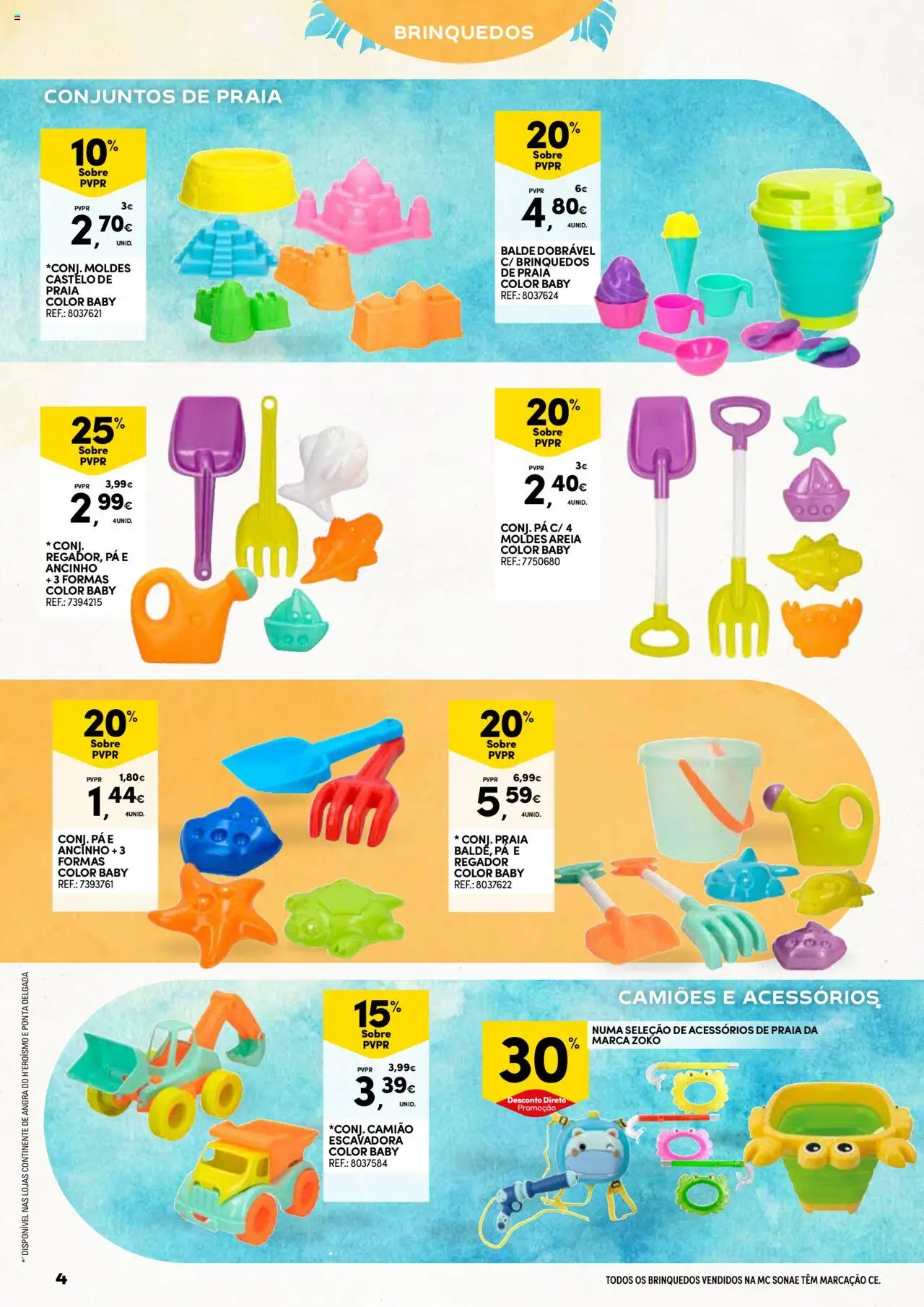 Continente - Verão │ válido de 17.06.2025 | Página: 4 | Produtos: Balde, Areia, Pá