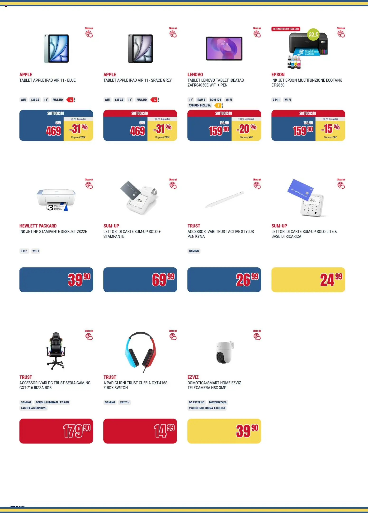 Volantino Trony del 13.12.2025 | Pagina: 3 | Prodotti: Tablet, PC, Stampante, Sedia