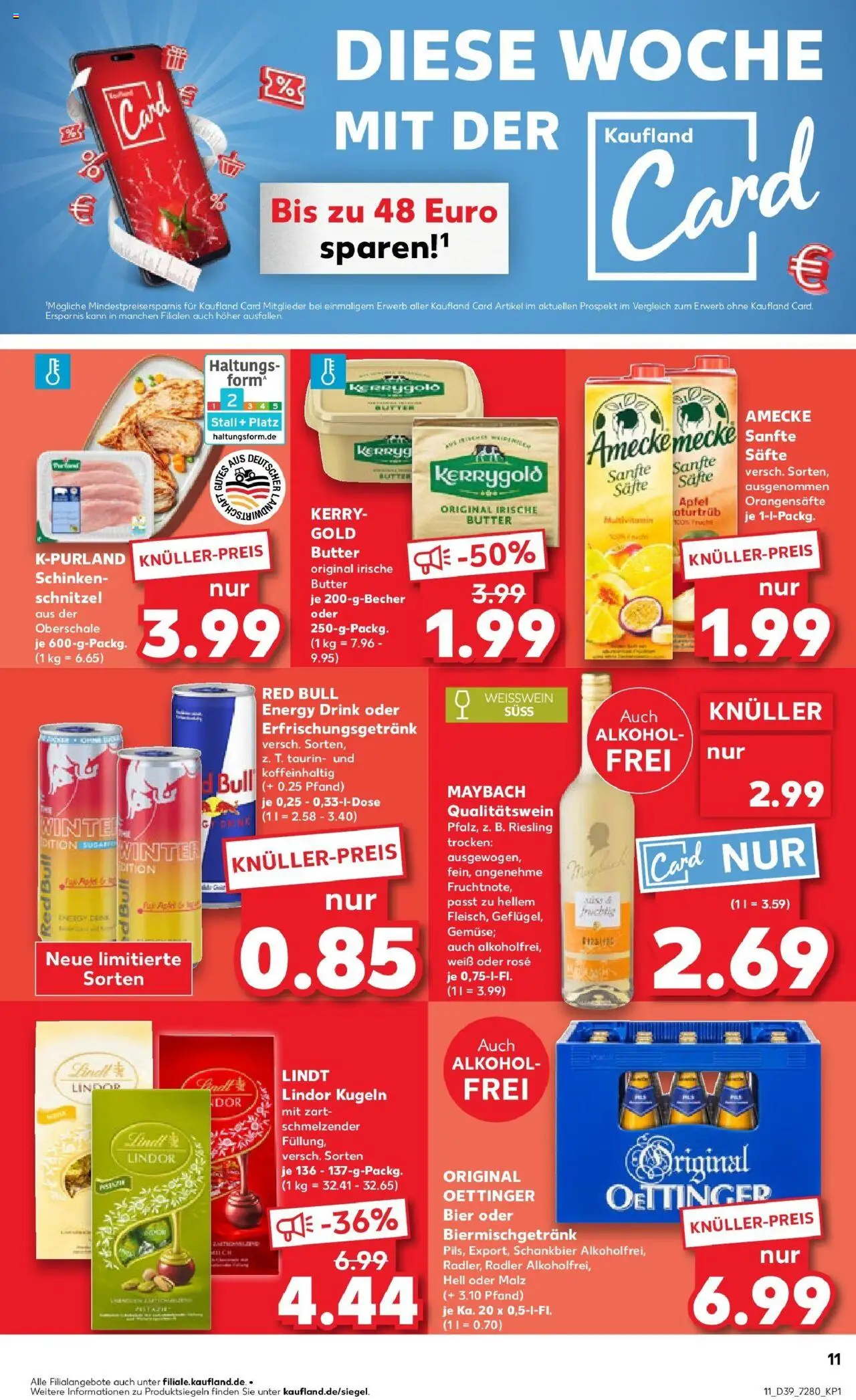 Kaufland prospekt Helmstedt	 – gültig ab 25.09.2025 | Seite: 11 | Produkte: Red bull, Milch, Äpfel, Schinken