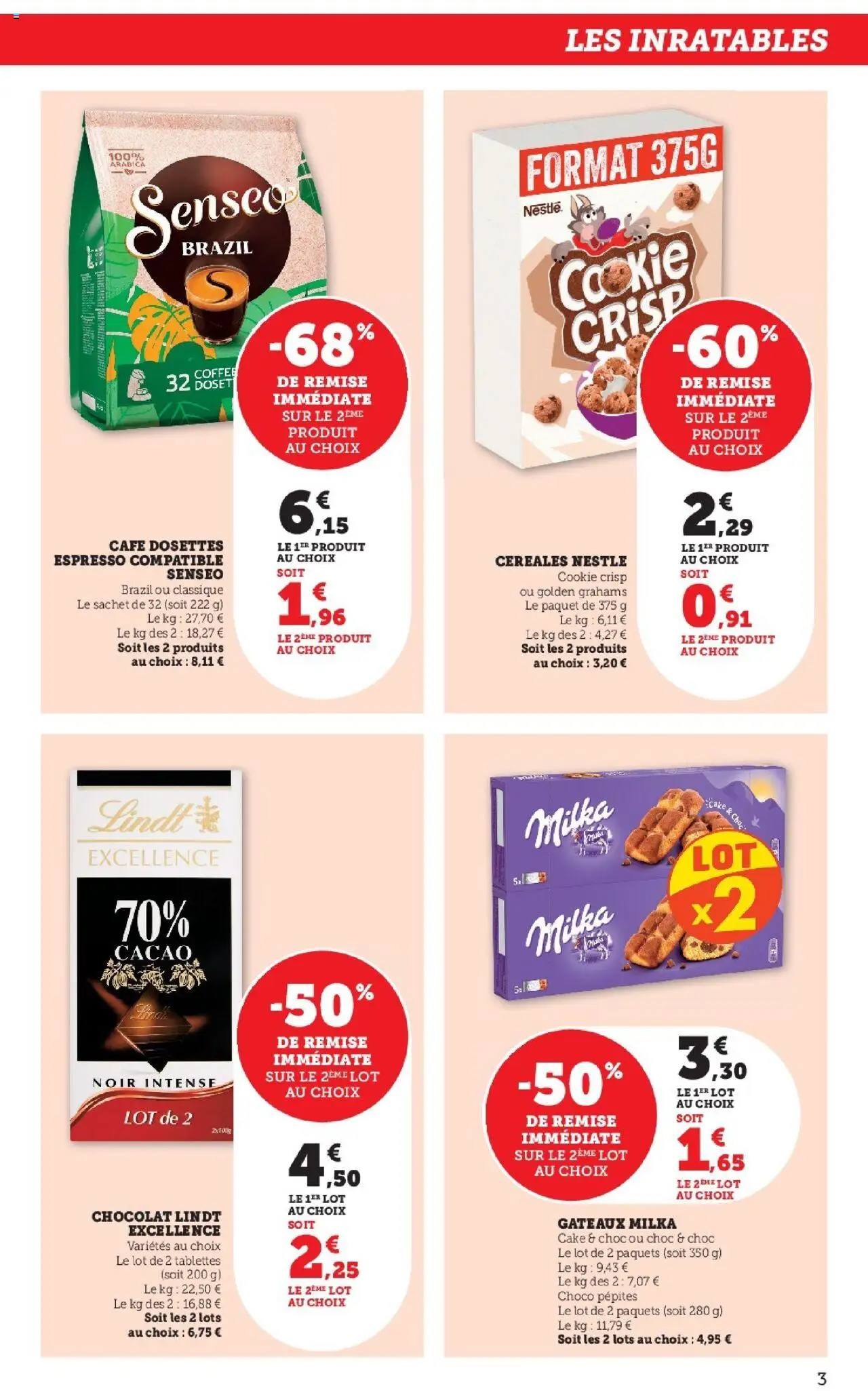 {H1} | Page: 3 | Produits: Café, Chocolat, Lindt, Céréales