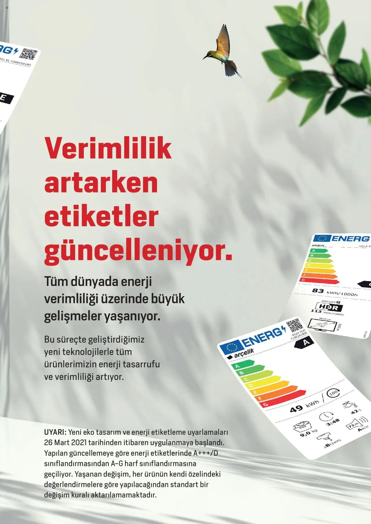Arçelik - Enerji Sınıflandırmaları - 19.02.2024 tarihinden itibaren geçerlidir | Sayfa: 3