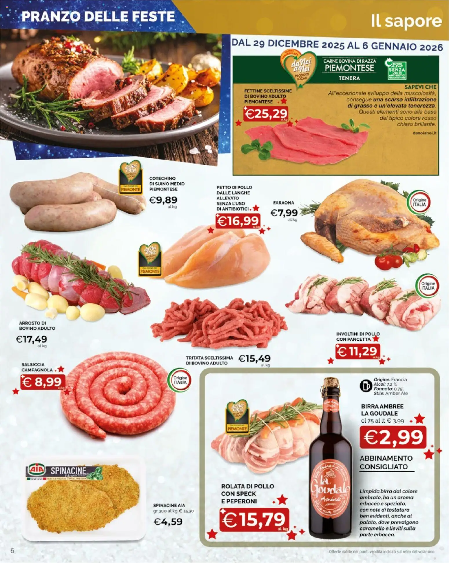 Volantino Mercatò del 29.12.2025 | Pagina: 6 | Prodotti: Speck, Pollo, Suino, Salsiccia