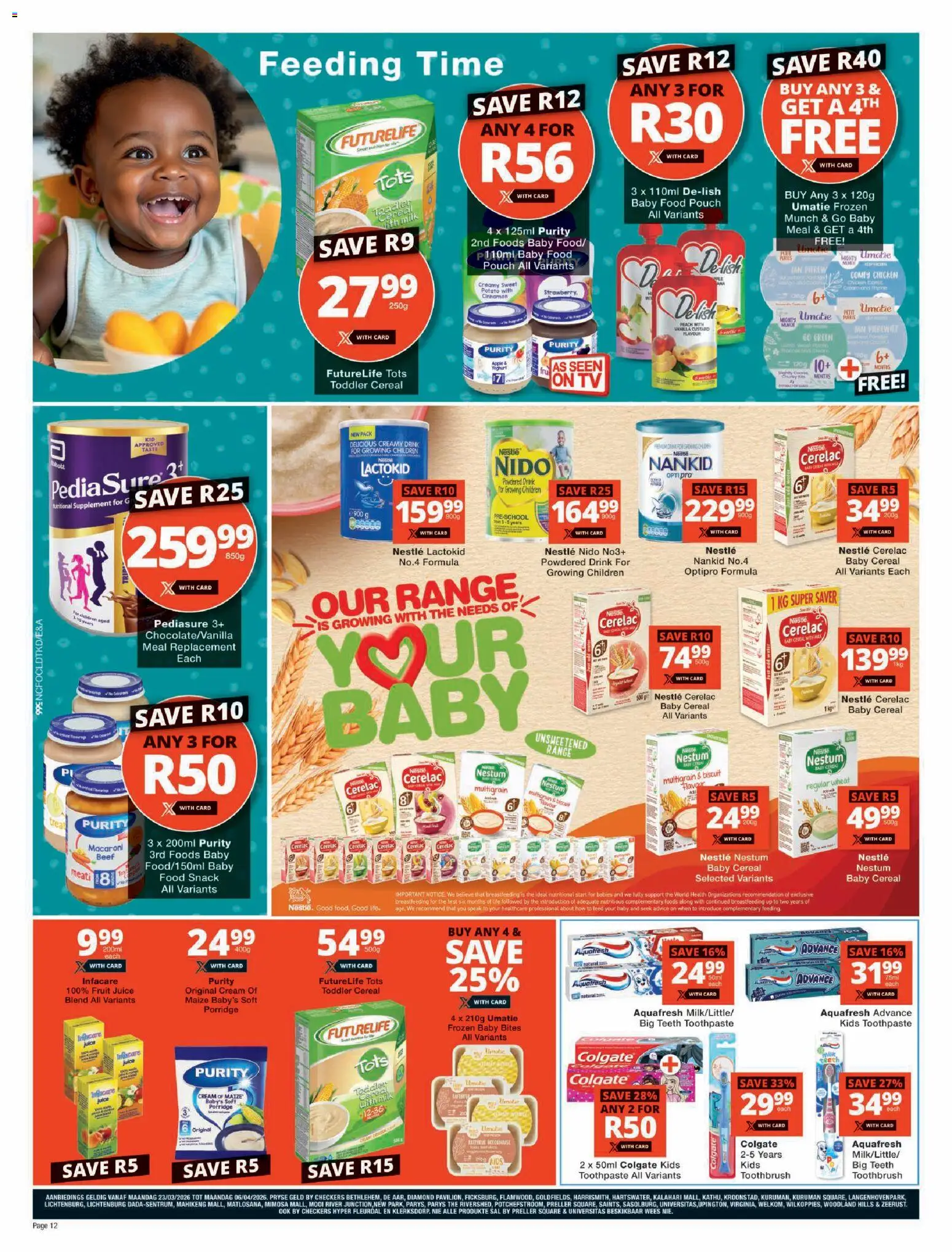 New Checkers catalogue – valid from 23.03.2026 | Page: 12 | Products: Yoghurt, Milk, Chicken, Cream