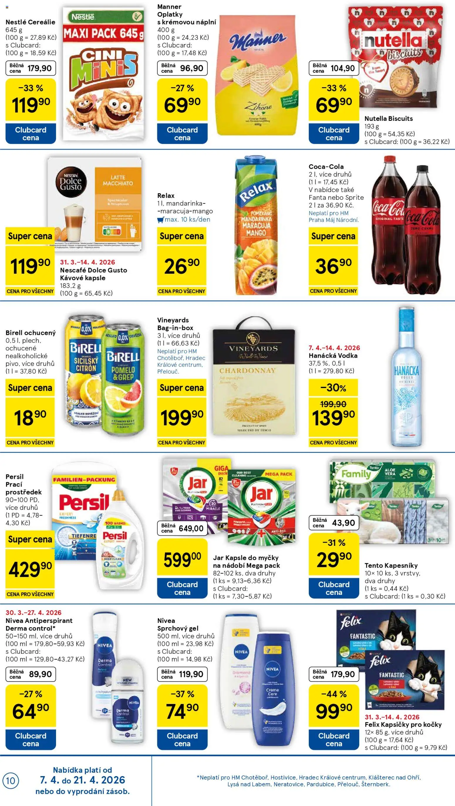 Tesco leták - Hypermarket od 07.04.2026 | Strana: 10 | Produkty: Jar kapsle, Felix kapsičky, Grep, Cola