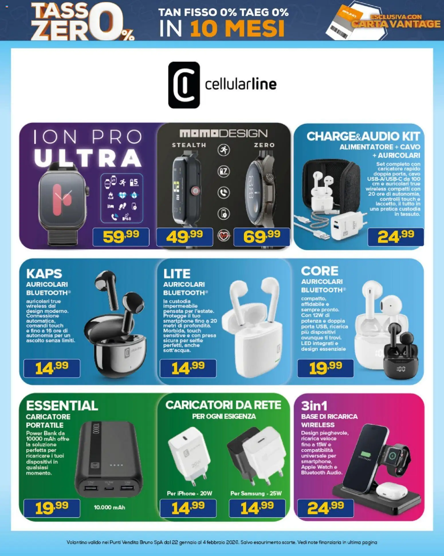 Volantino BRUNO del 22.01.2026 | Pagina: 33 | Prodotti: Power bank, Smartphone, Cavo, Presa