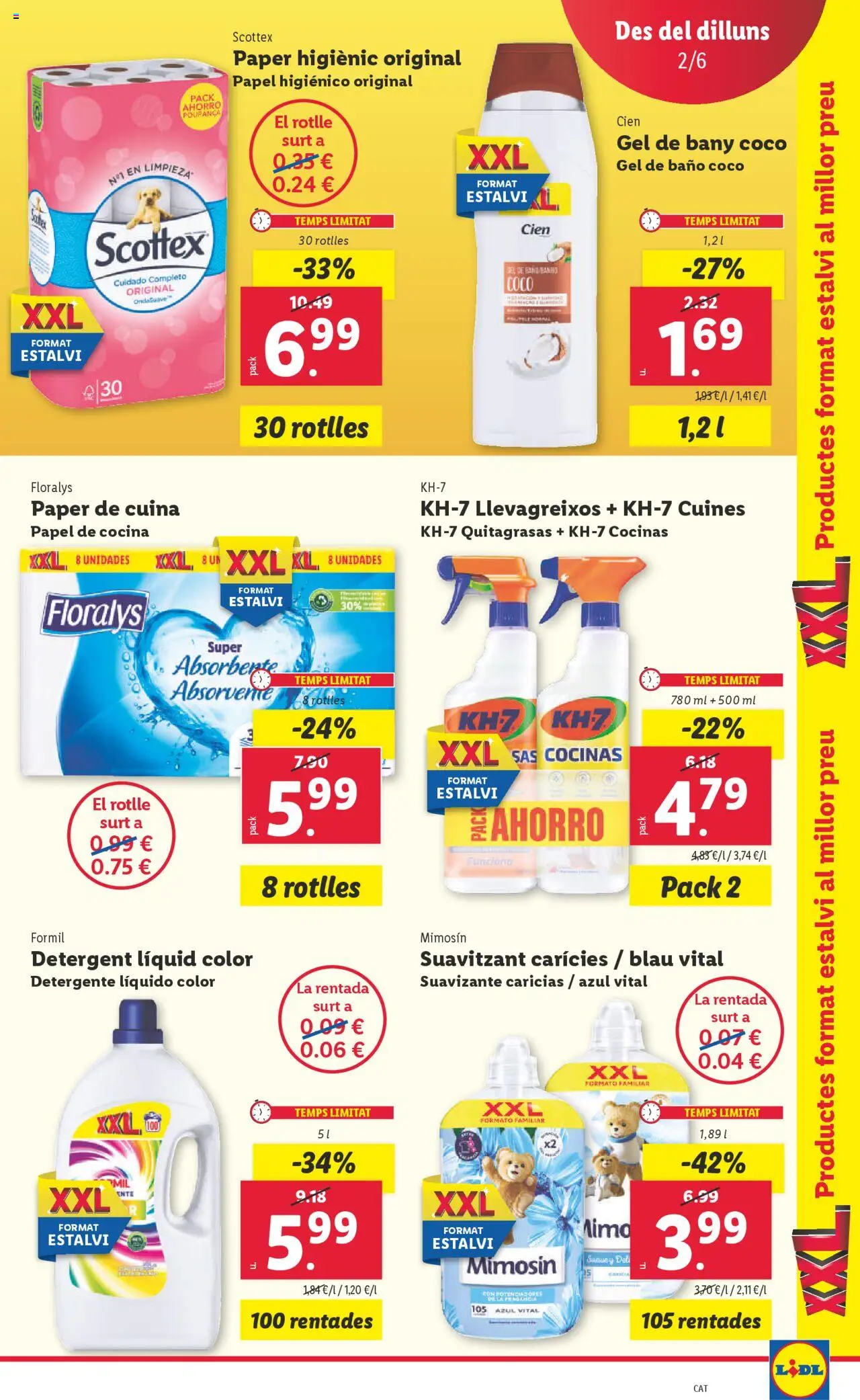 Lidl catálogo BCN │ válido desde el 02.06.2025 | Página: 15 | Productos: Gel de baño, Τυρόπιτα, Detergente líquido, Suavizante