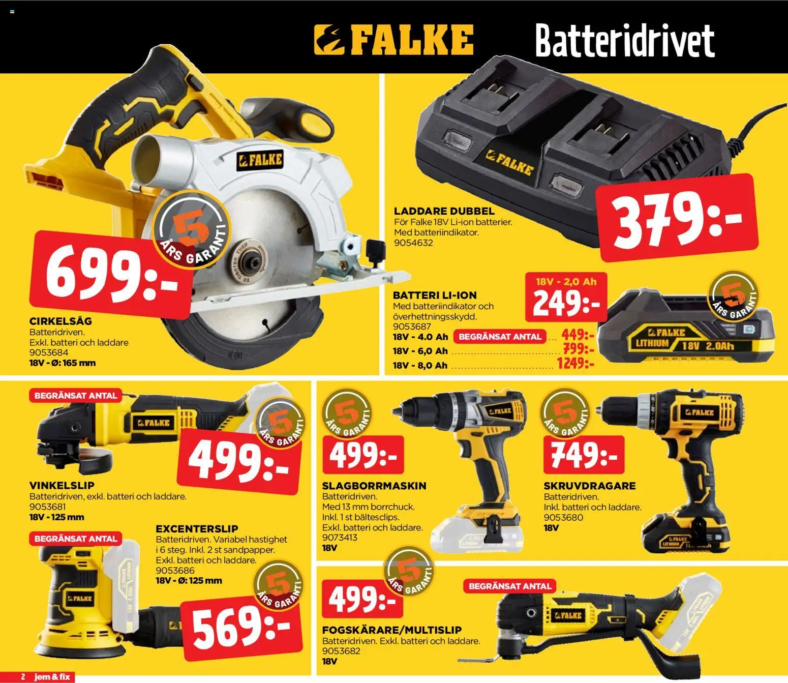Jem & Fix reklamblad aktuell från 02.03.2026 | Sida: 2 | Produkter: Skruvdragare, Batteri, Laddare