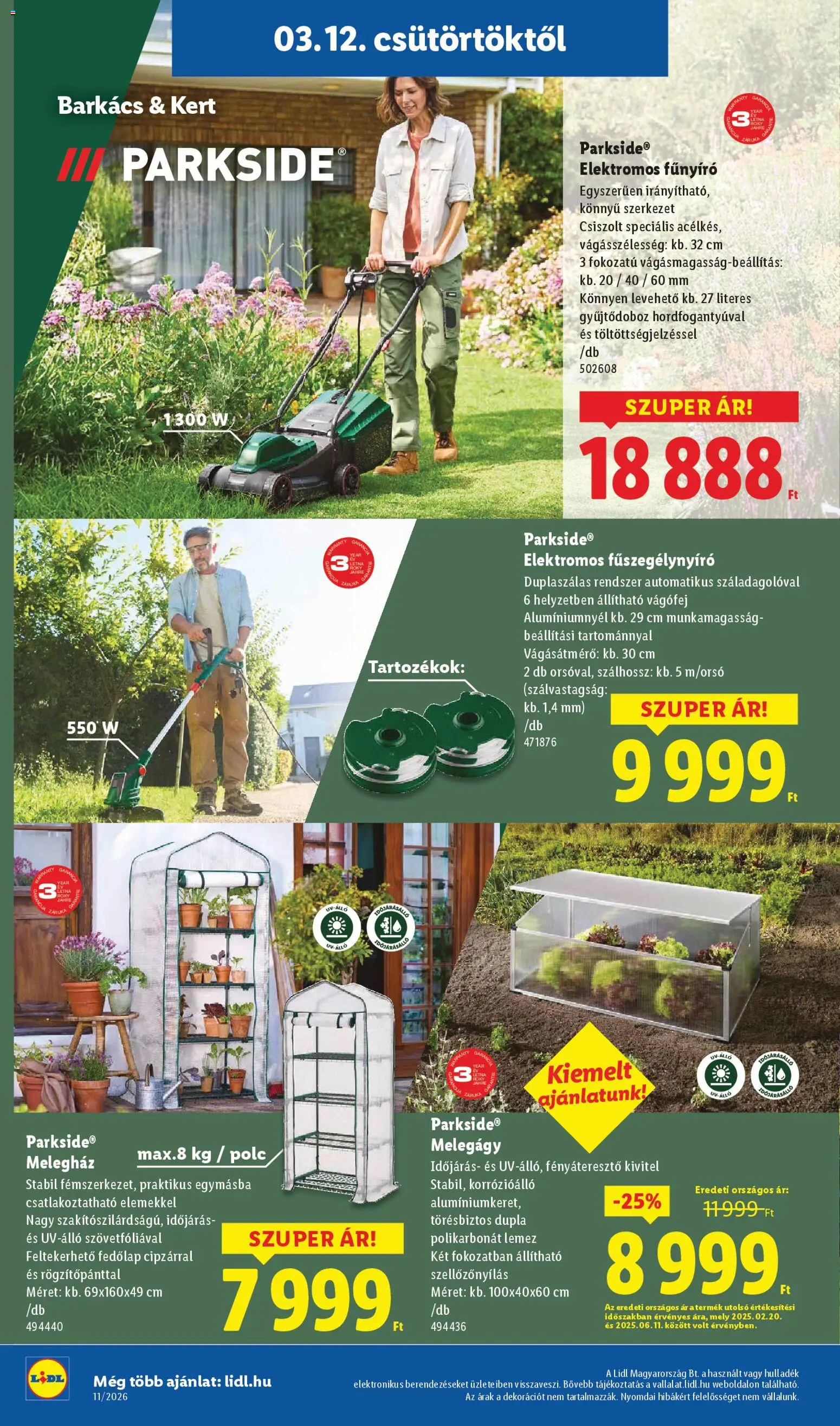 Lidl akciós ujság - amely érvényes a következő dátumtól: 12.03.2026 | Oldal: 42 | Termékek: Parkside, Lemez, Fűnyíró, Fűszegélynyíró