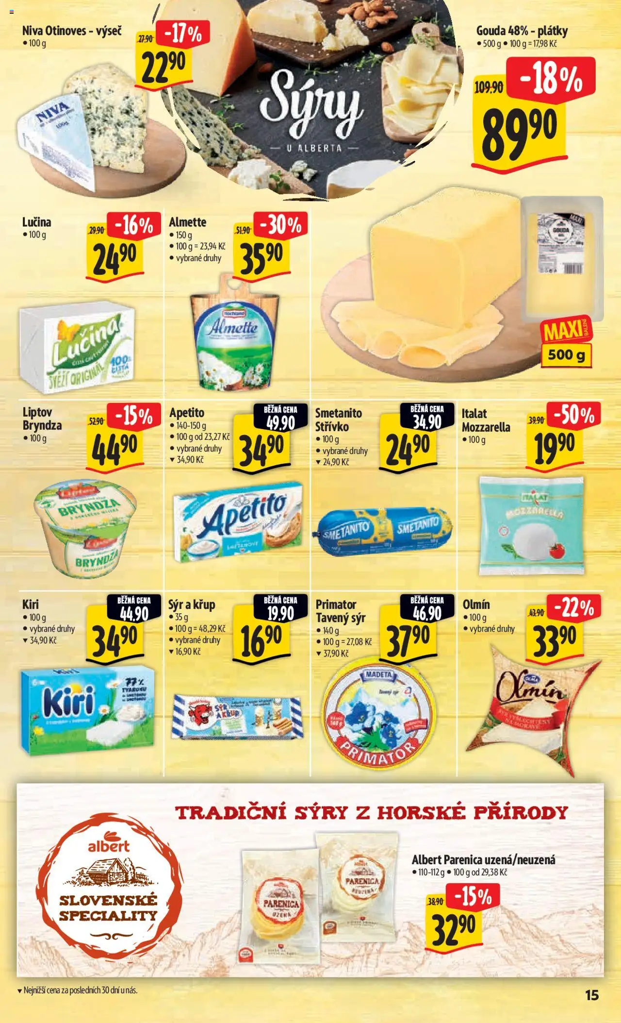 Albert leták - Hypermarket od 25.06.2025 | Strana: 24 | Produkty: Tavený sýr, Parenica, Gouda, Mozzarella