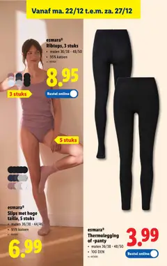 esmara® Thermolegging of -panty, Thermolegging of -panty, maten 36/38 - 48/50, 100 DEN - Voorbeeld van een folder van Lidl, geldig van 22.12.2025 | Pagina: 47 | Producten: Panty