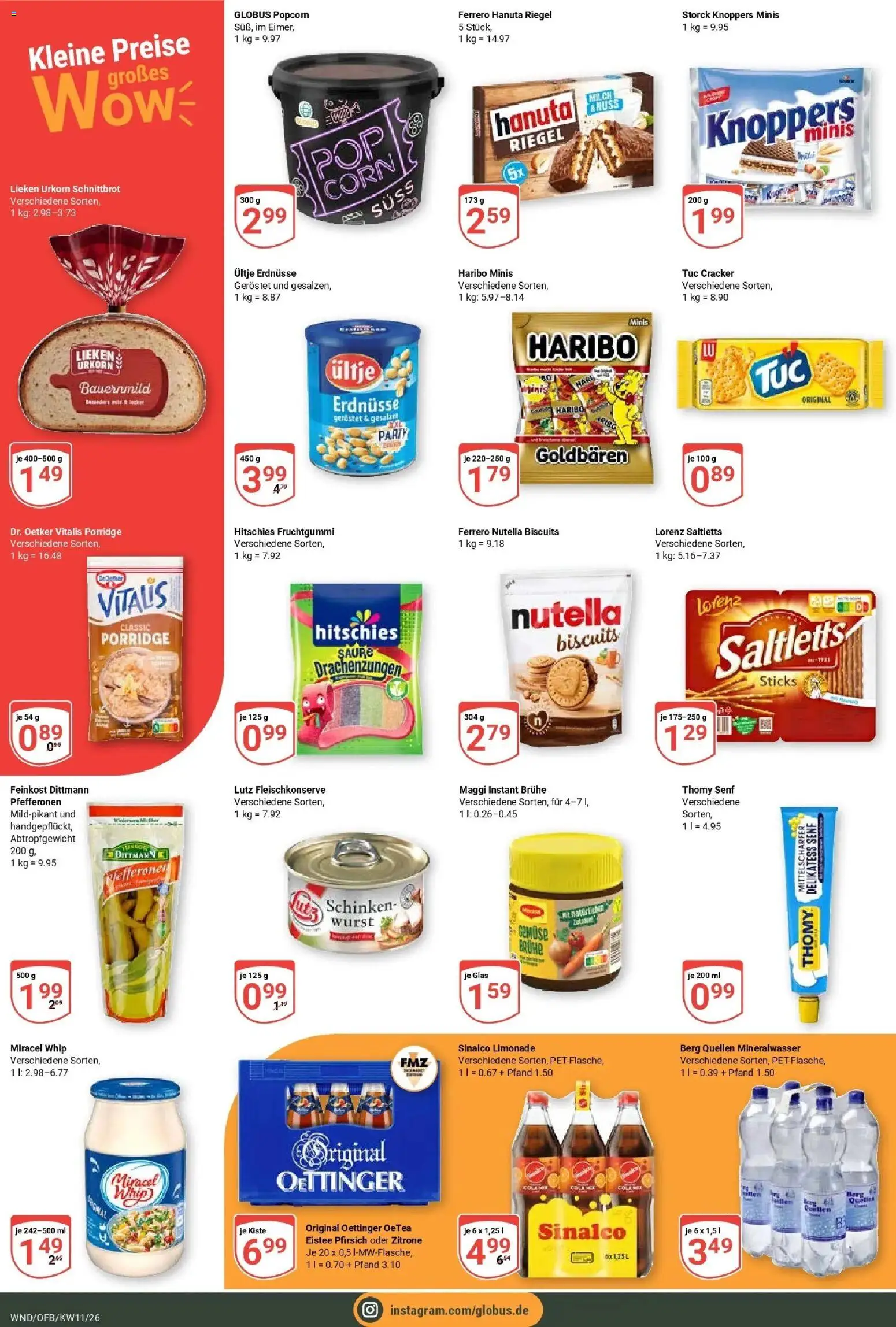 Globus prospekt St. Wendel	 – gültig ab 09.03.2026 | Seite: 6 | Produkte: Erdnüsse, Miracel whip, Nutella, Knoppers