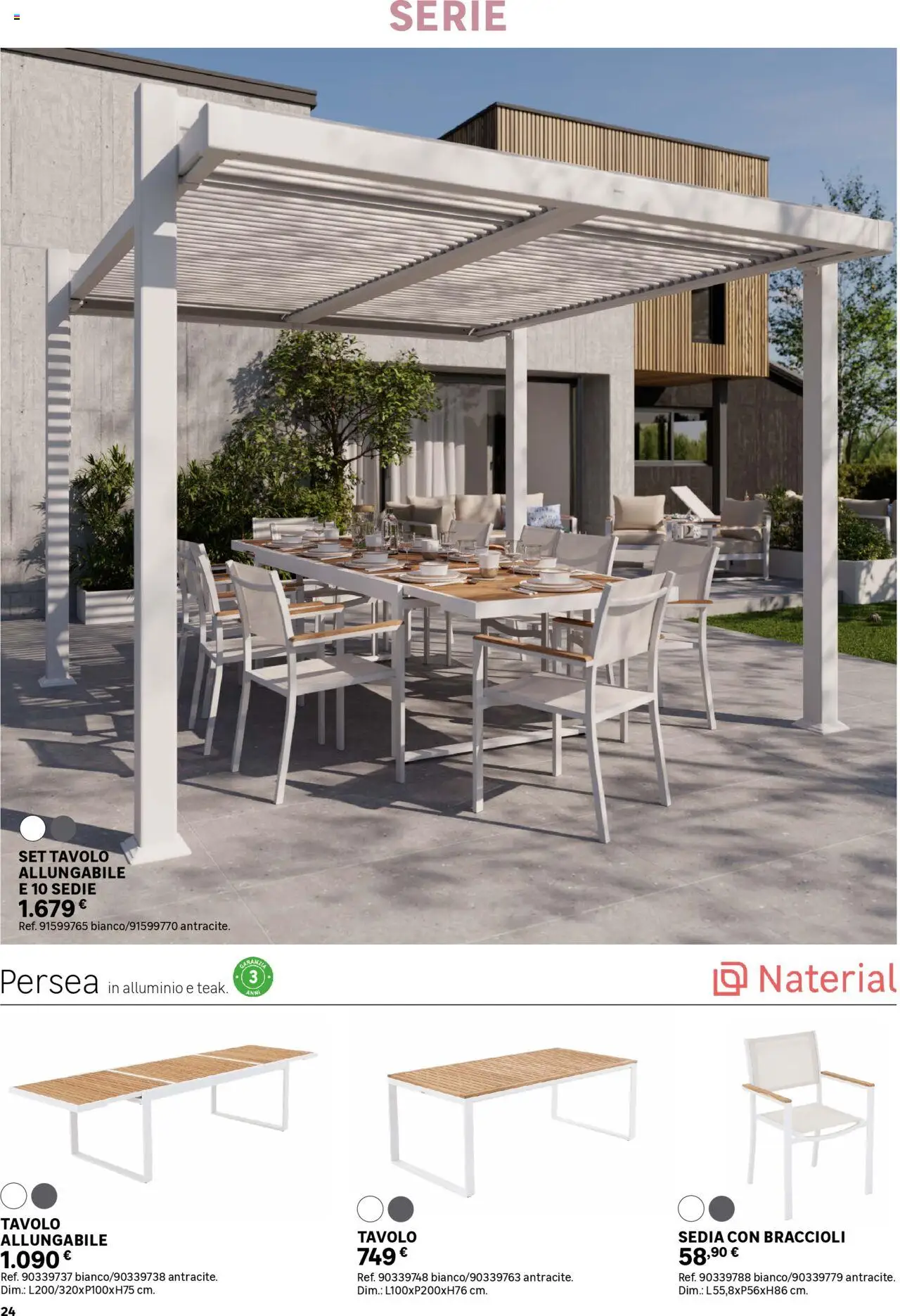Volantino Leroy Merlin del 02.06.2025 | Pagina: 24 | Prodotti: Braccioli, Alluminio, Tavolo, Sedia