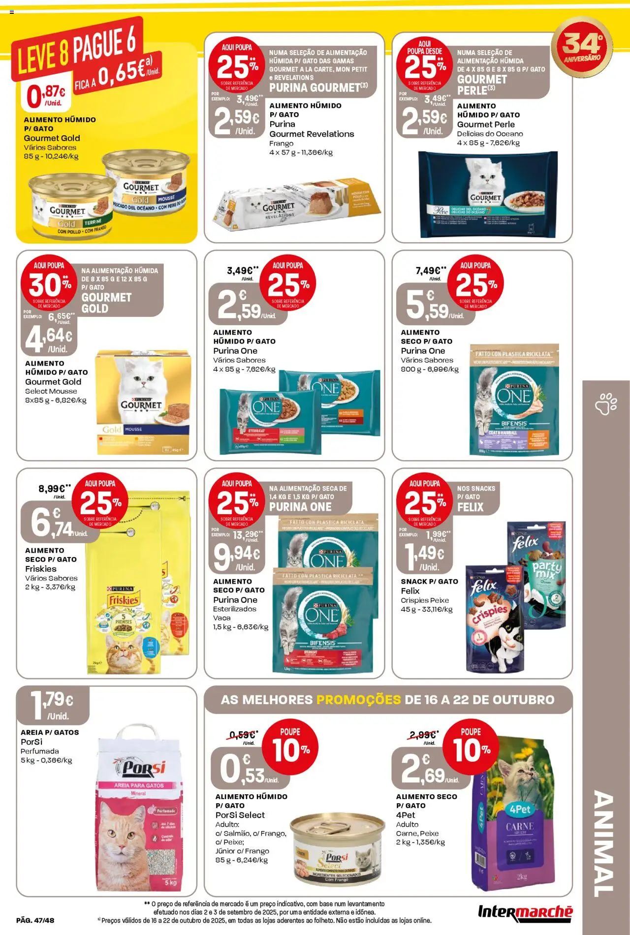 Intermarché folheto │ válido de 16.10.2025 | Página: 47 | Produtos: Areia, Base, Peixe, Carne