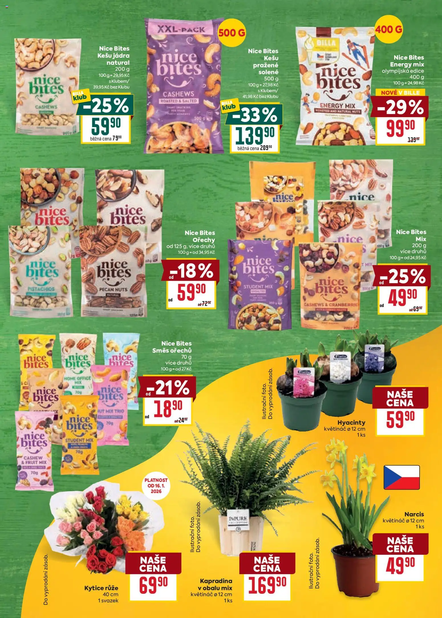 Billa Velký leták od 14.01.2026 | Strana: 5 | Produkty: Kešu, Ořechy, Kytice, Květináč
