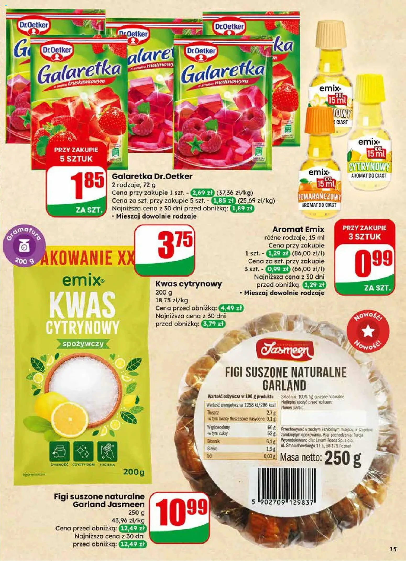 Dino gazetka od 11.03.2026 | Strona: 15 | Produkty: Galaretka, Figi suszone