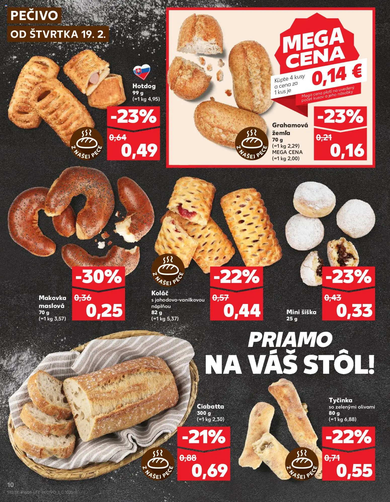 Nové Kaufland akcie – leták je platný od 19.02.2026 | Strana: 10 | Produkty: Stôl, Donut, Koláč