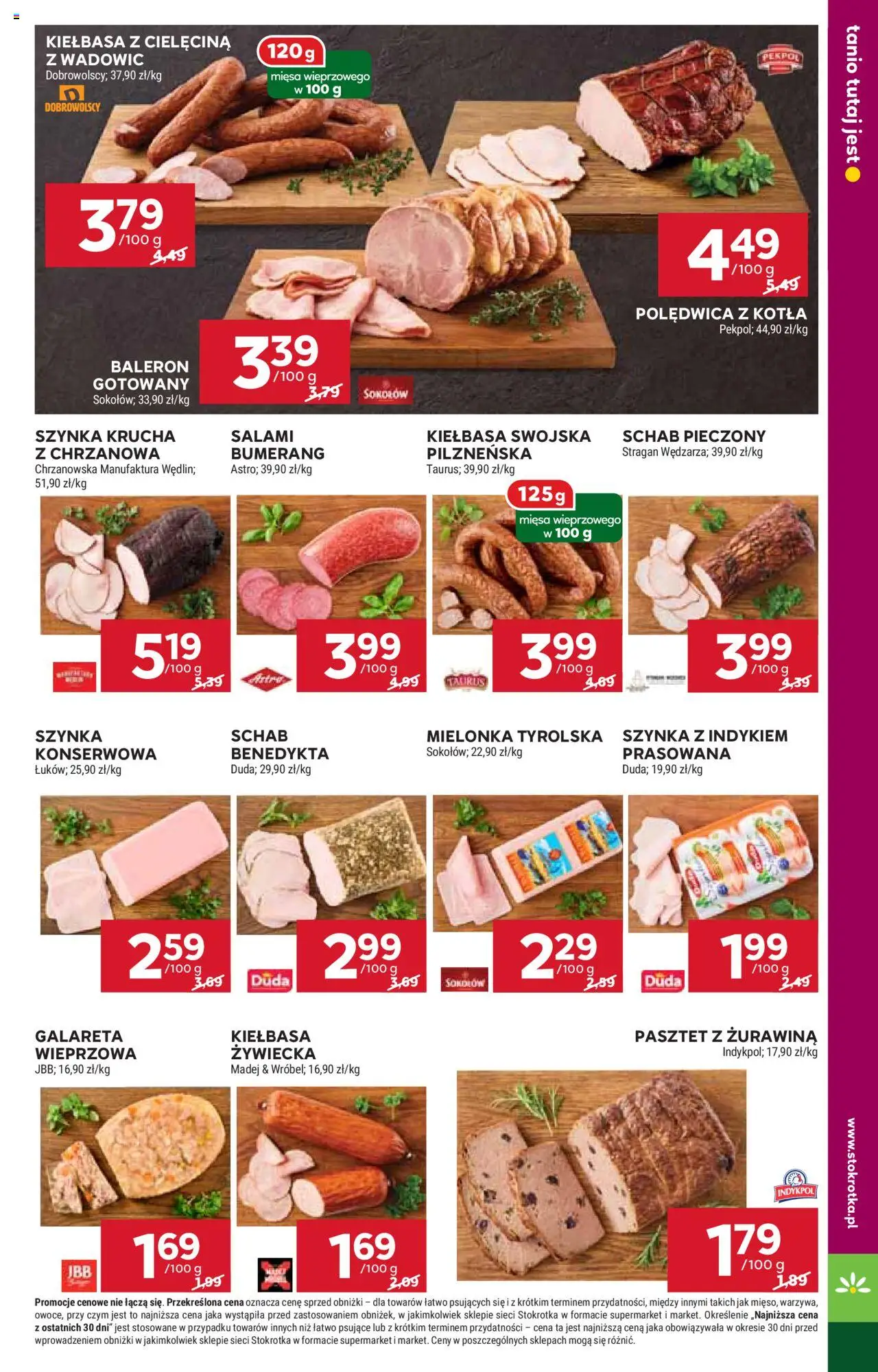 Stokrotka Gazetka od 18.09.2025 | Strona: 13 | Produkty: Mielonka tyrolska, Stokrotka, Szynka, Żurawina