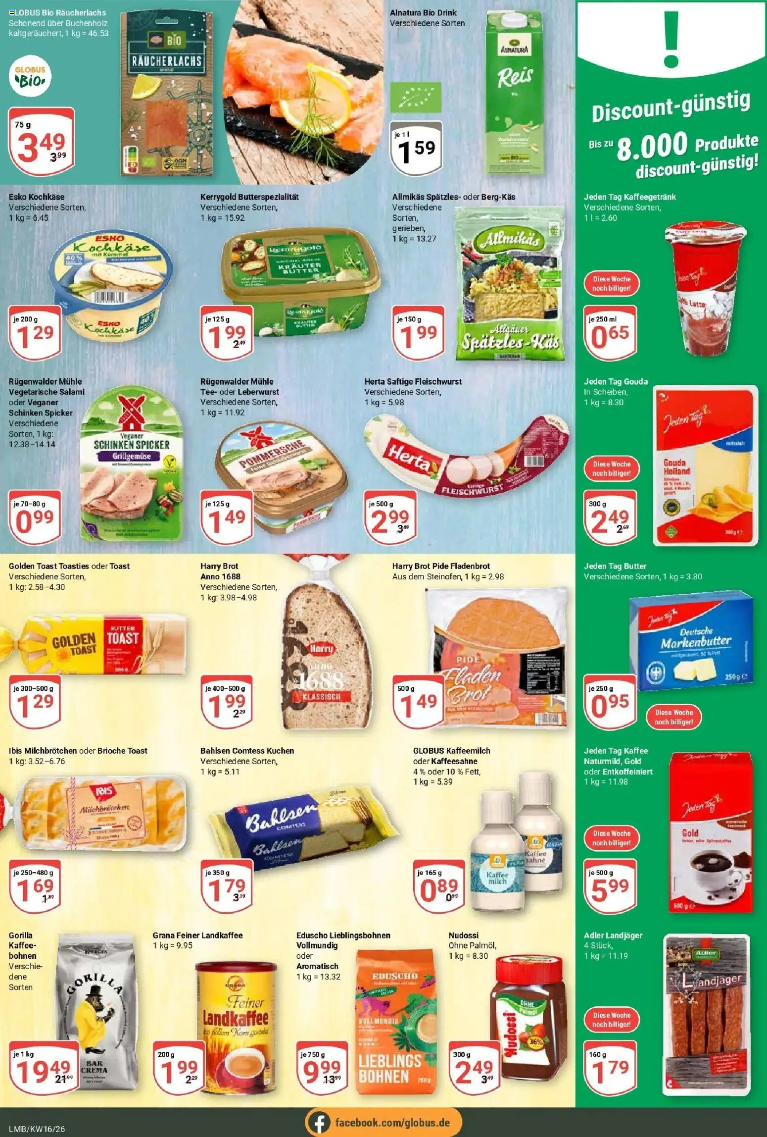 Globus Prospekt Limburg	 – gültig ab 12.04.2026 | Seite: 14 | Produkte: Mühle, Schinken, Kuchen, Eduscho