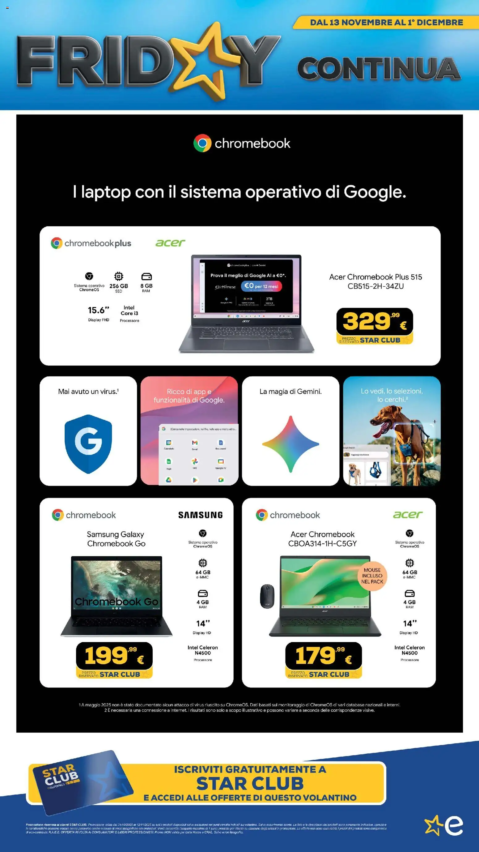 Volantino Euronics del 13.11.2025 | Pagina: 524 | Prodotti: Lima, Laptop, Mouse, Samsung