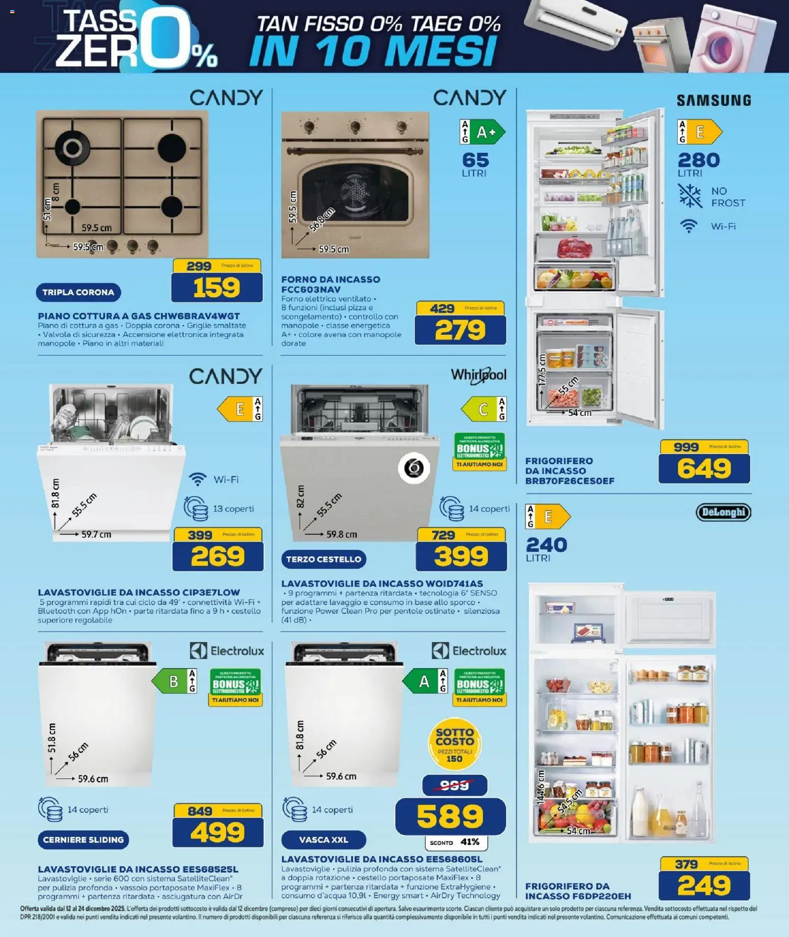 Volantino BRUNO del 12.12.2025 | Pagina: 21 | Prodotti: Pizza, Frigorifero da incasso, Forno elettrico, Samsung