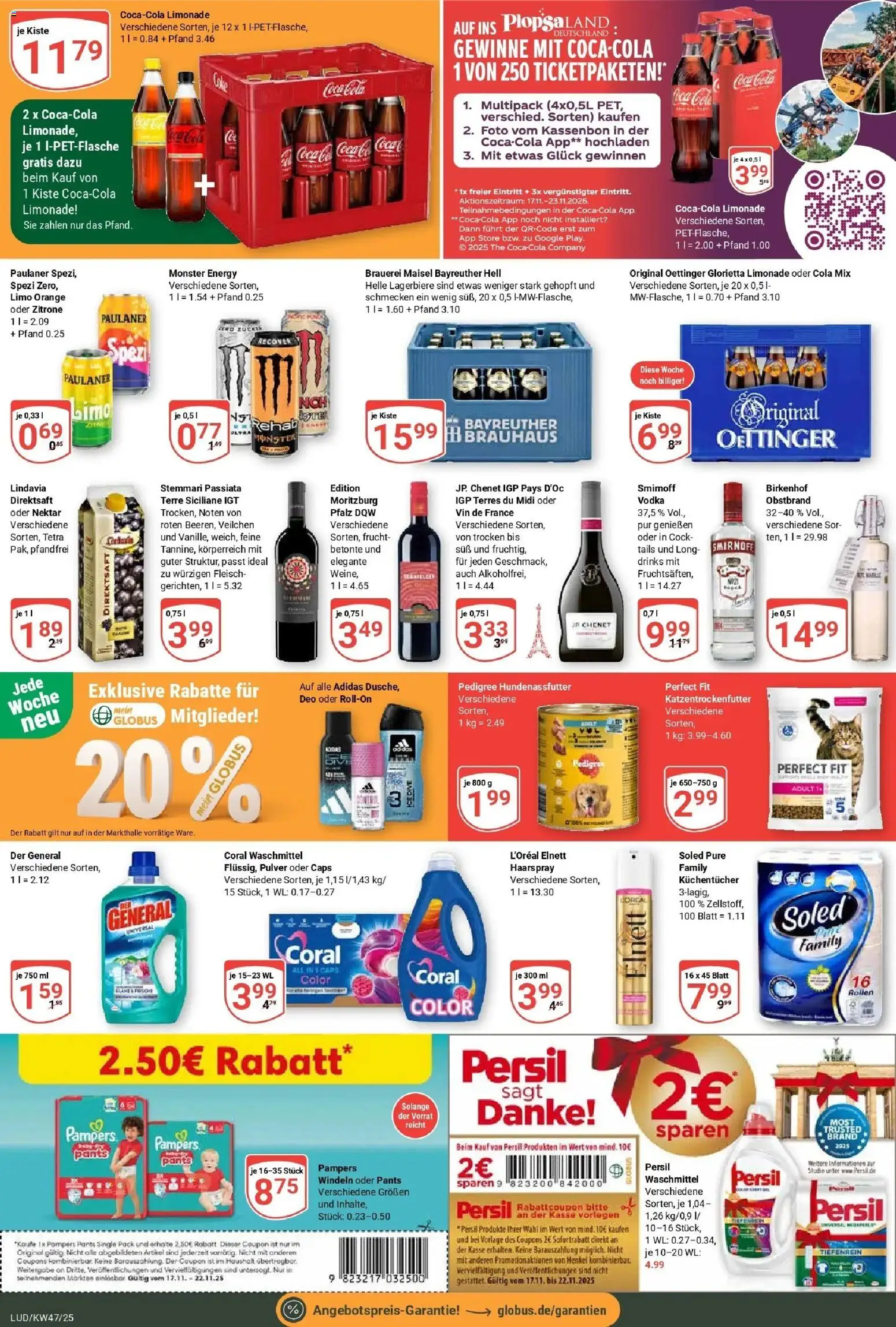Globus prospekt Ludwigshafen-Oggersheim	 (ab 17.11.2025) » Angebote online | Seite: 3 | Produkte: Coral, Coral waschmittel, Oettinger, Smirnoff