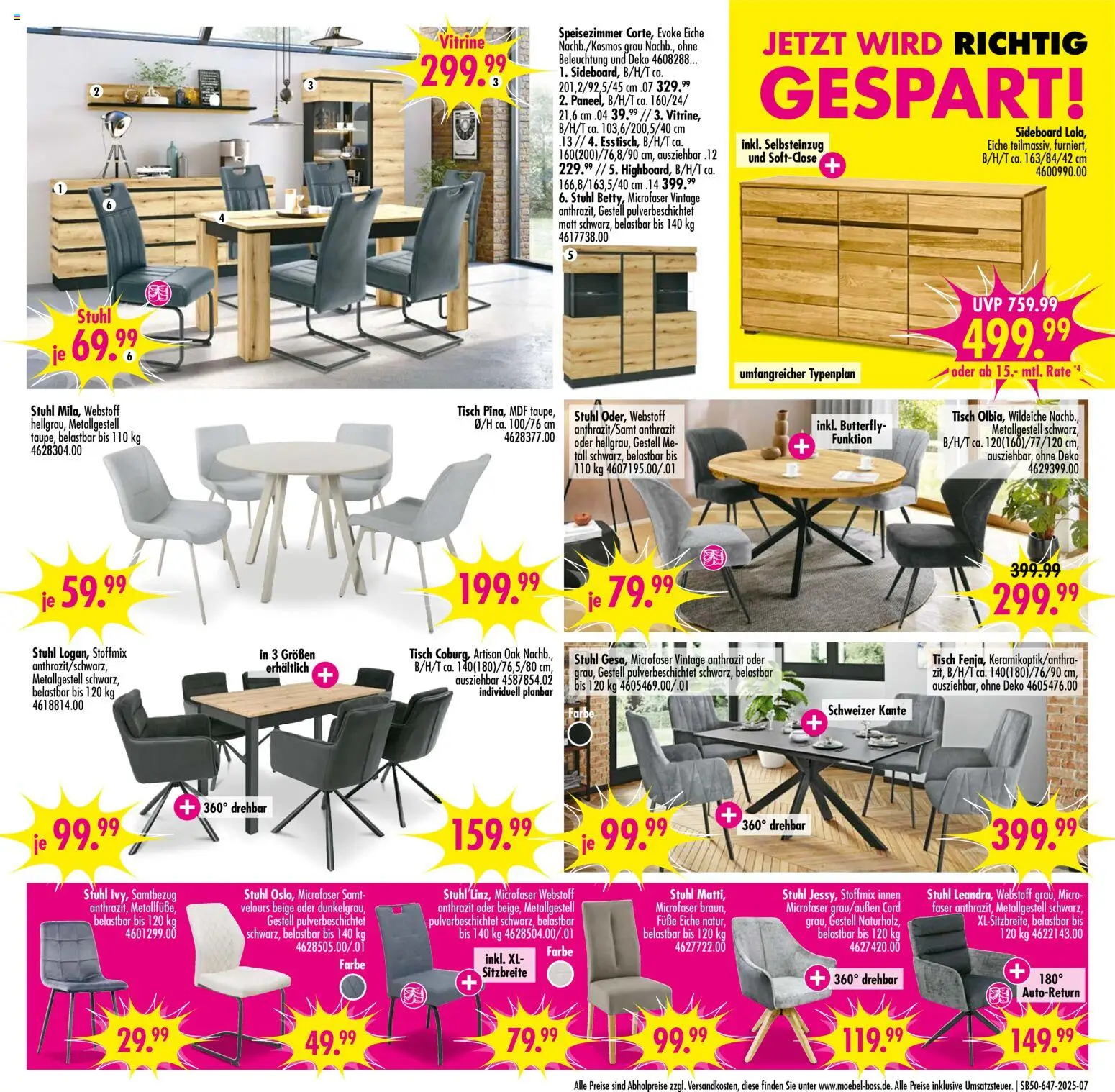 SB Möbel Boss Prospekt Neubrandenburg	 – gültig ab 06.12.2025 | Seite: 7 | Produkte: Sideboard, Vitrine, Tisch, Stuhl