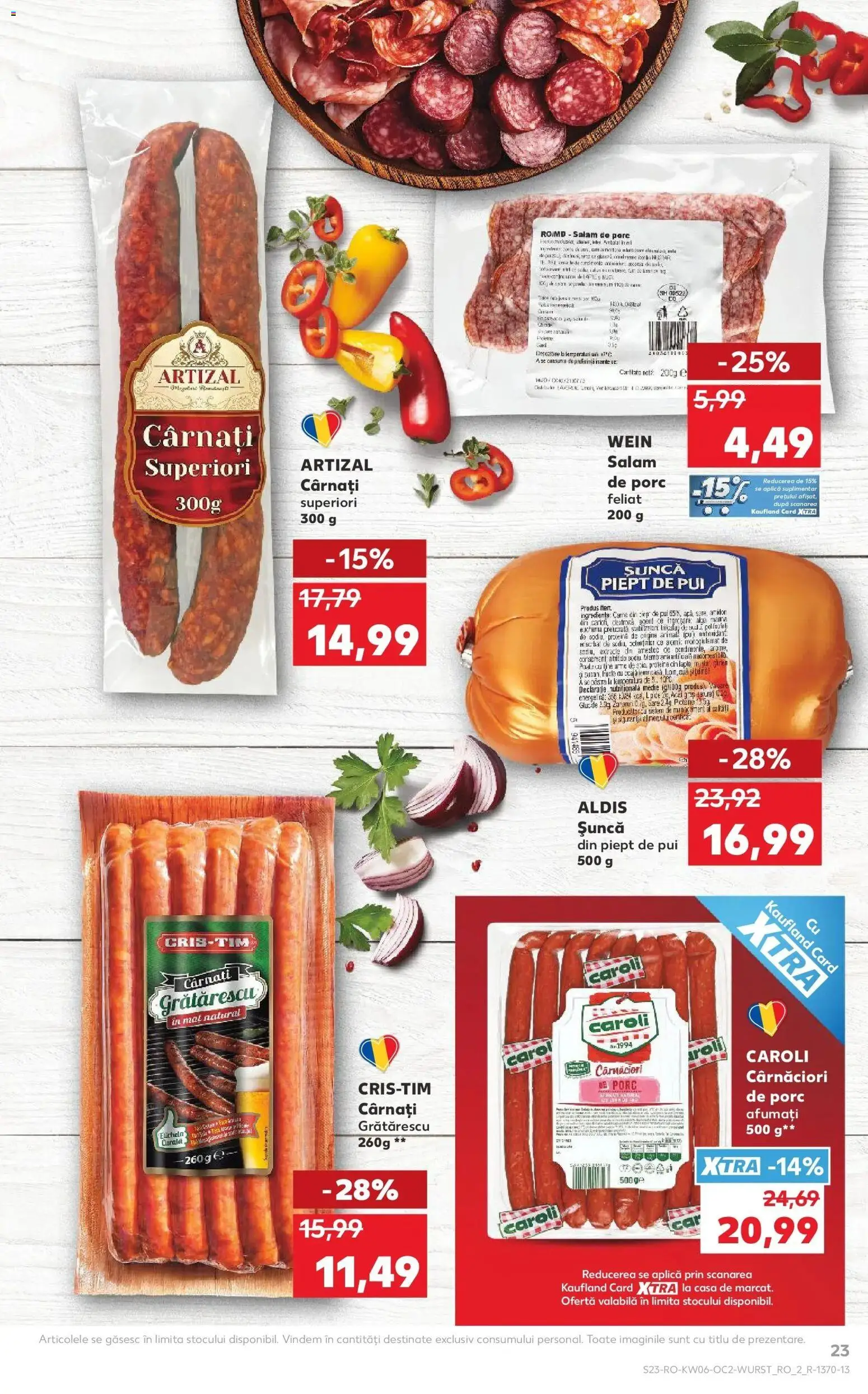 Noul catalog Kaufland – valabil de la 04.02.2026 | Pagină: 23 | Produse: Hacıyatmaz Kedi Oyuncağı, Șuncă, Apă, Cârnați
